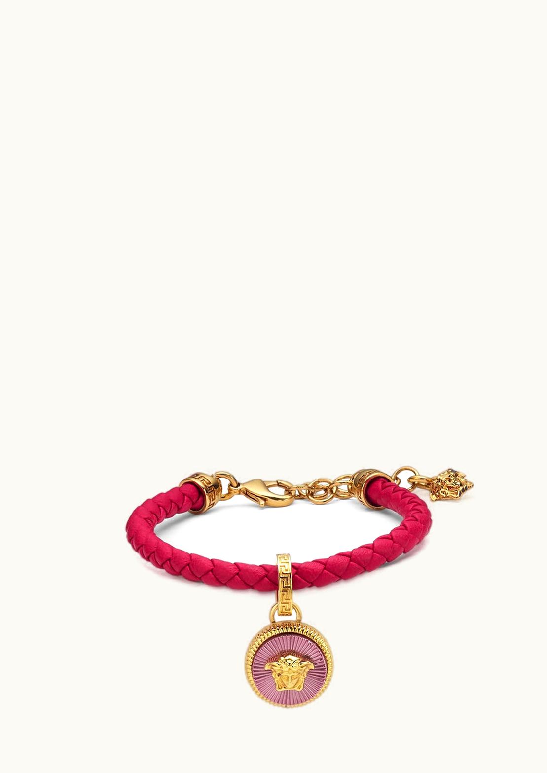 Versace Versace Medusa Biggie Leather Bracelet Pink