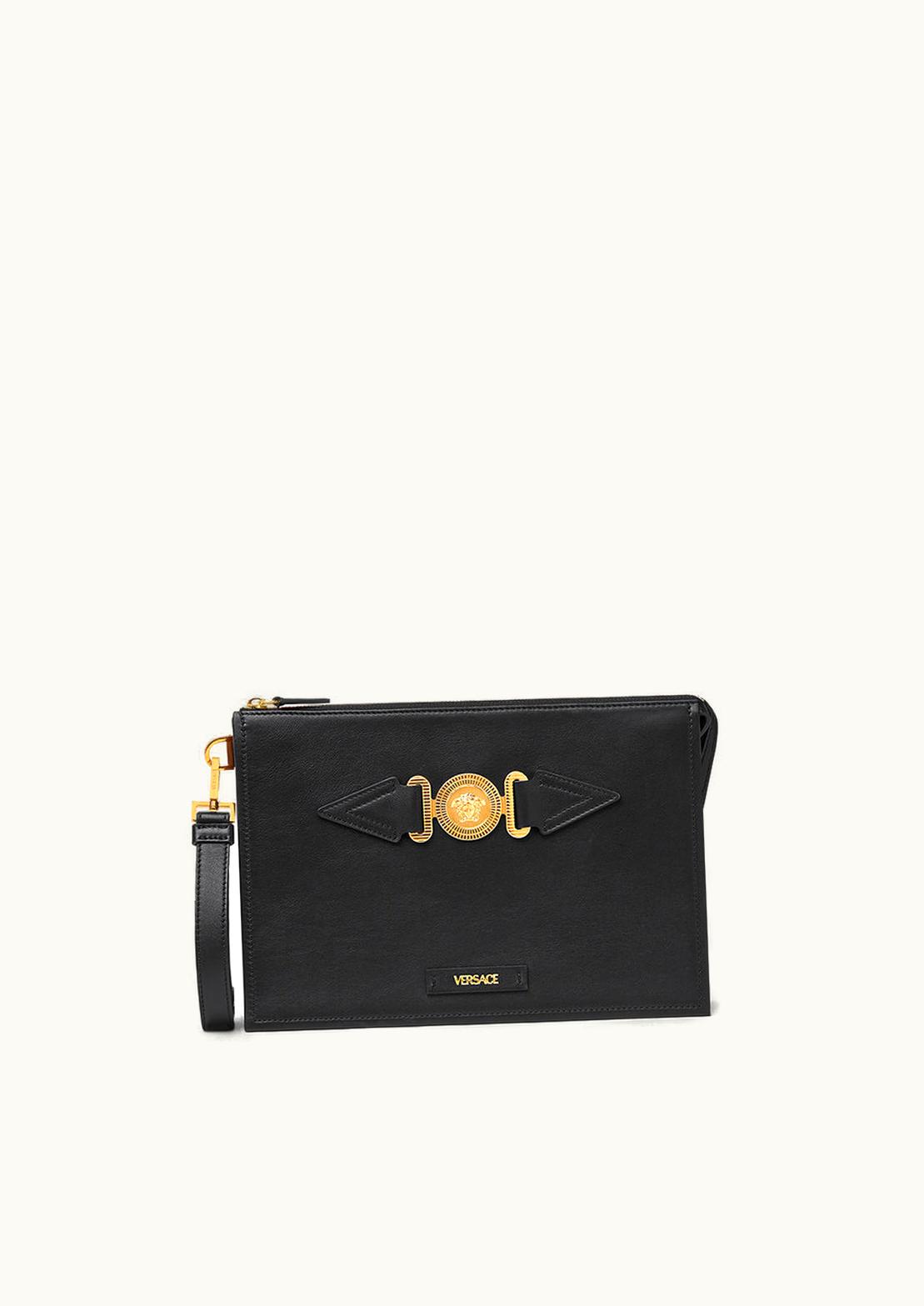 Versace Versace Medusa Biggie Pouch Black Leather