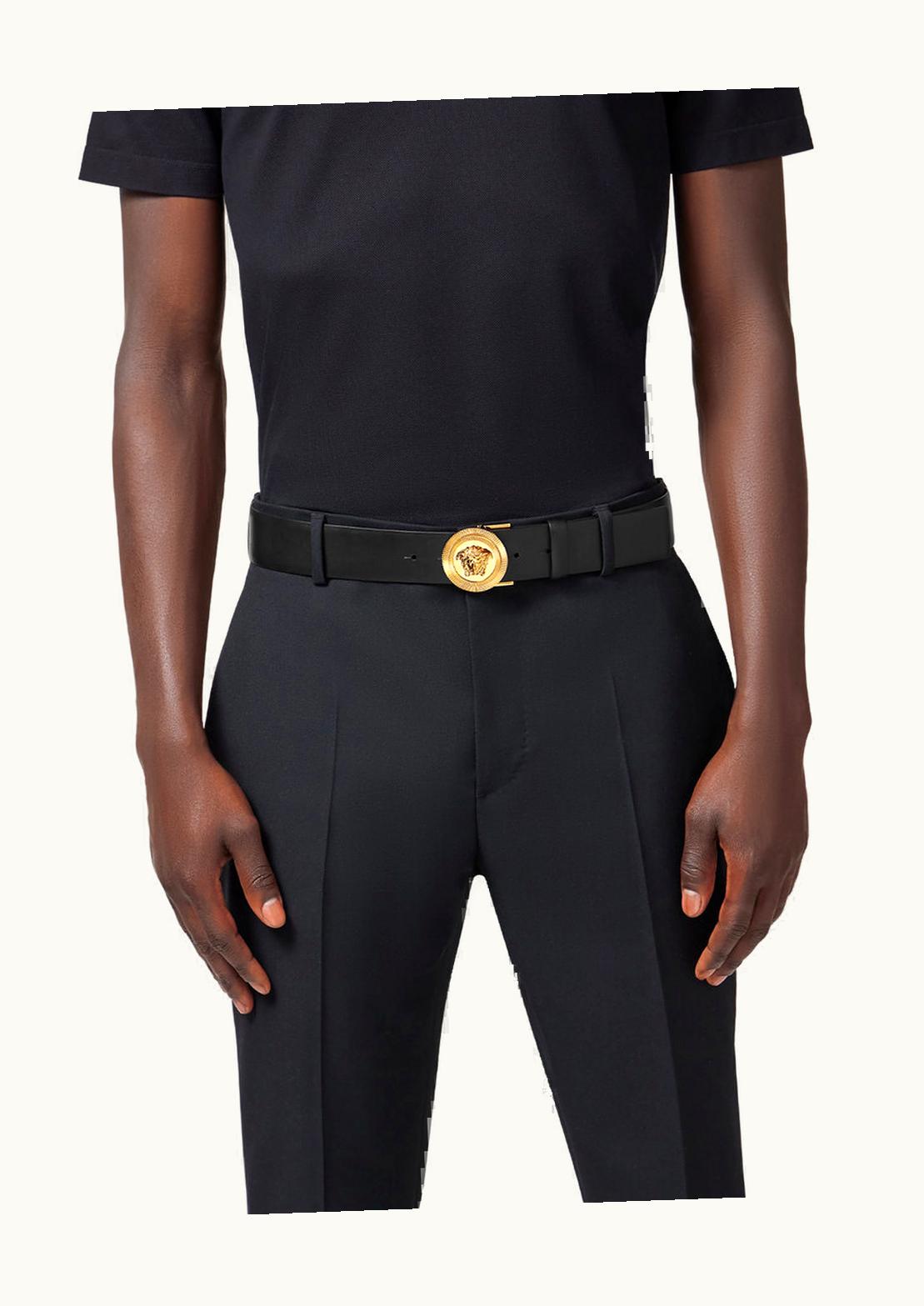 Versace Versace Medusa Biggie Reversible Leather Belt Black, Orange