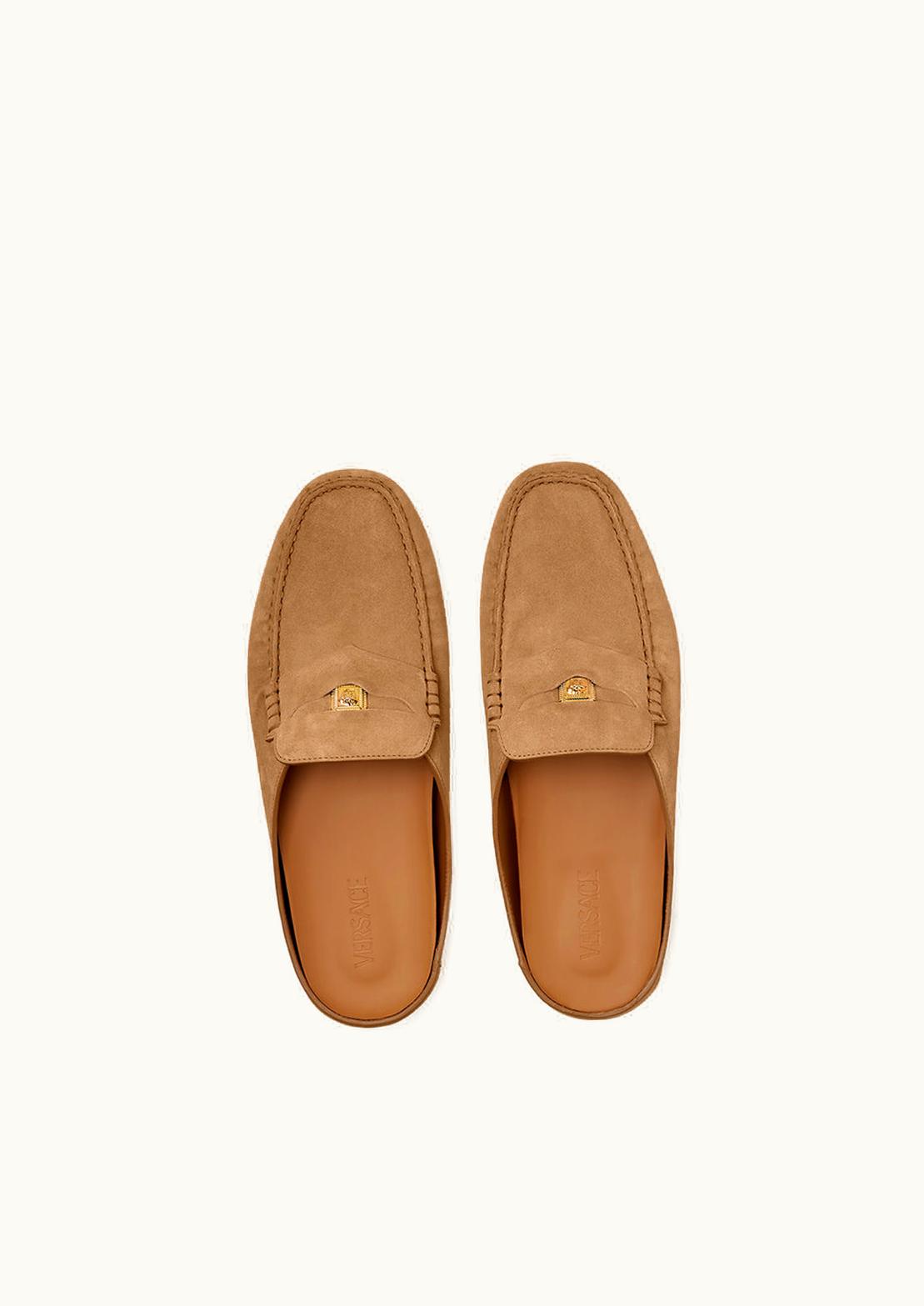 Versace Versace Medusa Biggie Suede Driving Shoes Brown