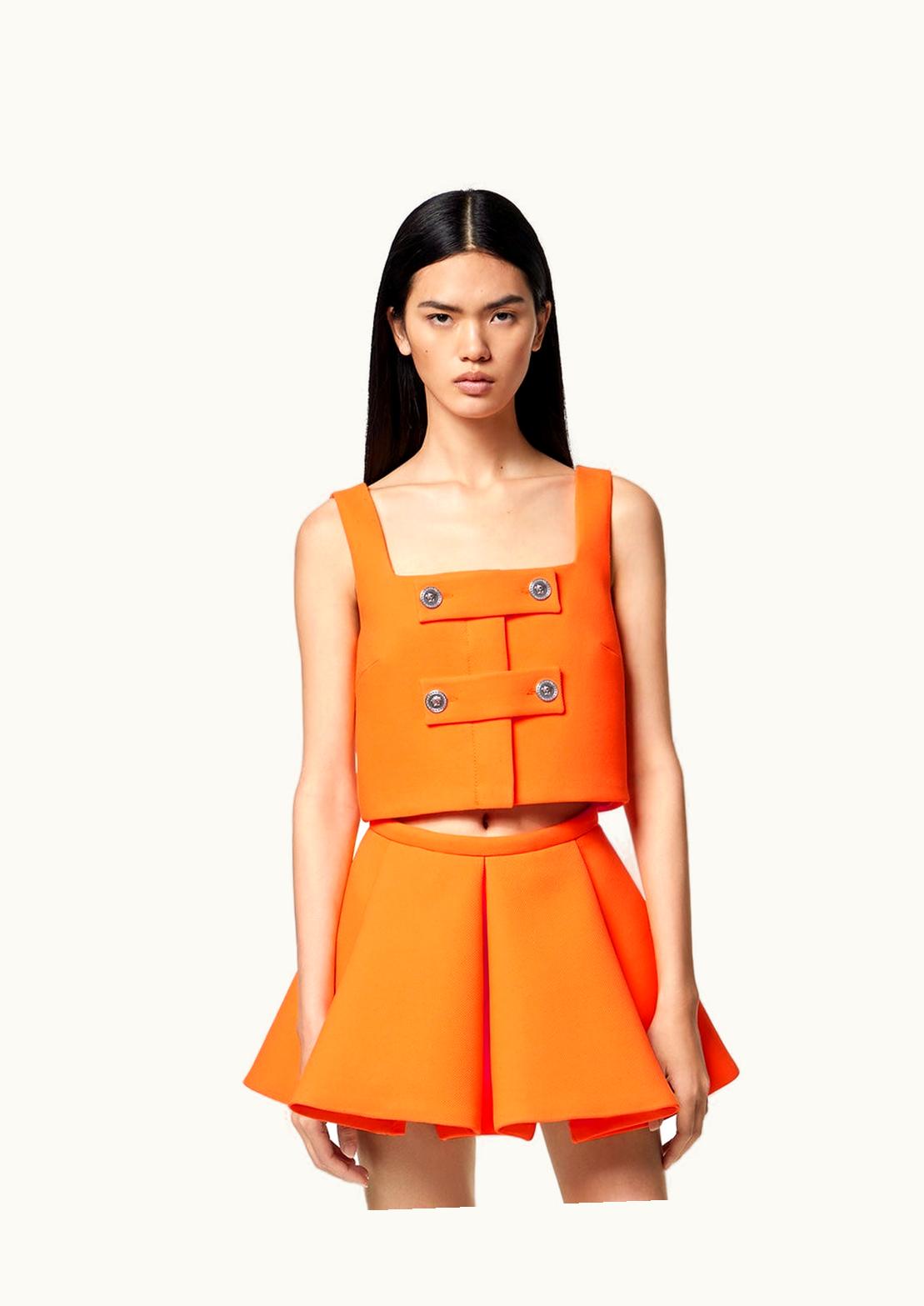 Versace Versace Medusa Zip Crop Top Orange