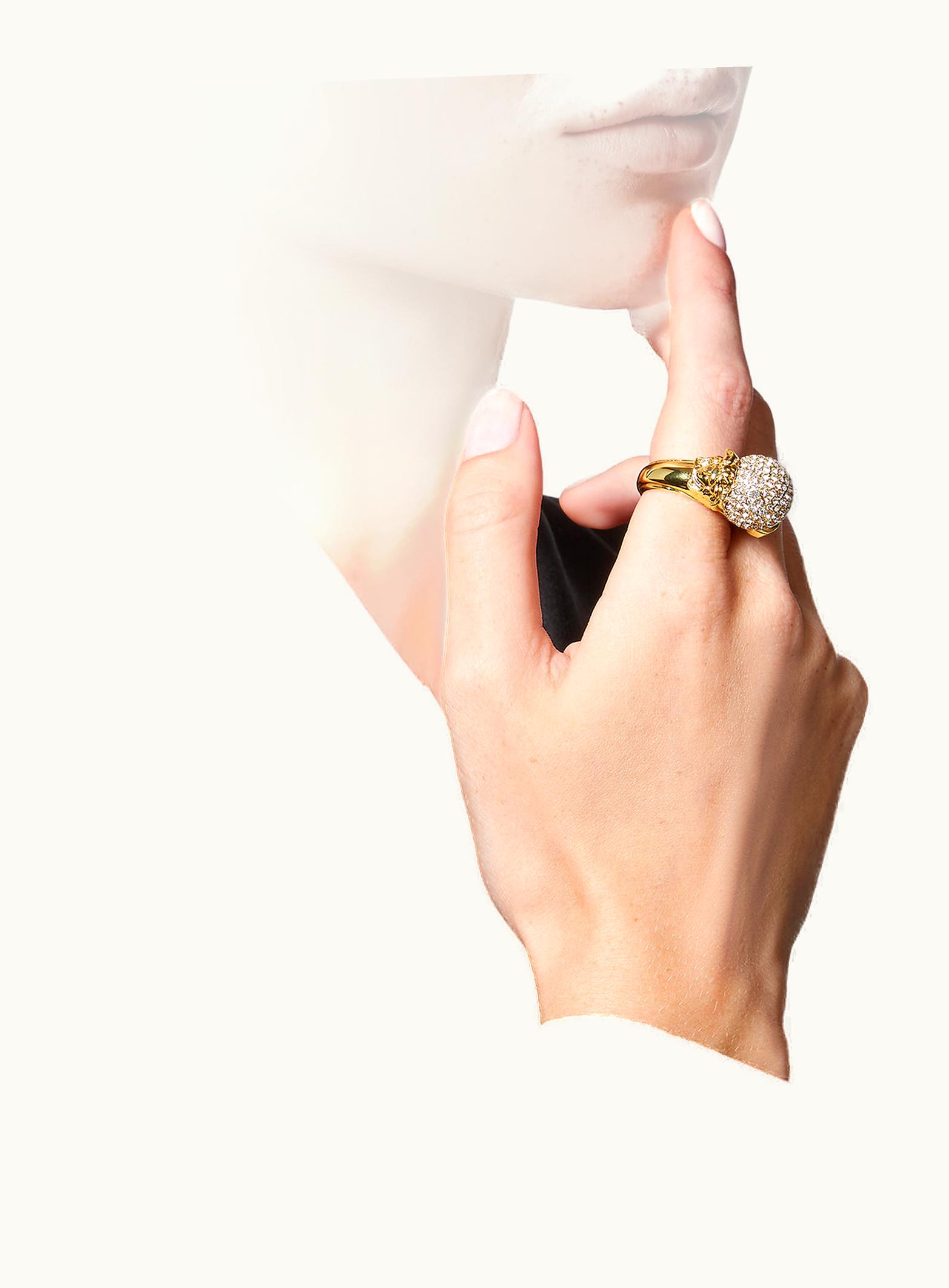 Versace Versace Medusa Crystal Ball Ring Gold