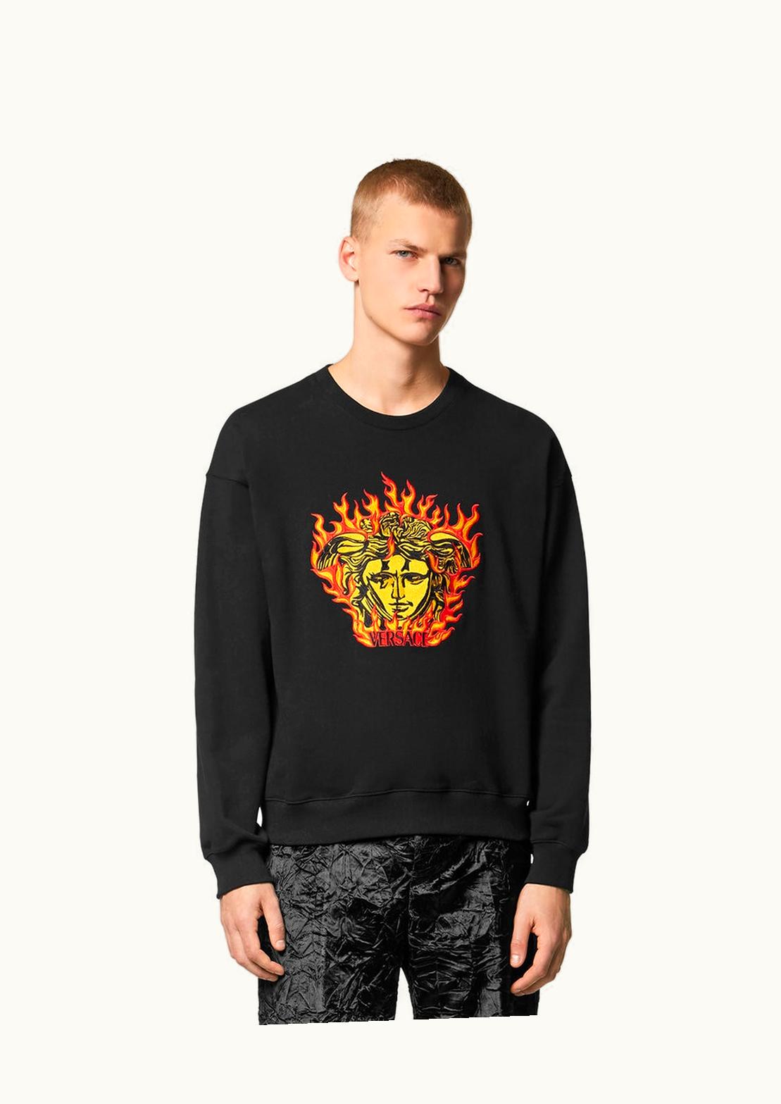 Versace Versace Medusa Flame Sweatshirt Black