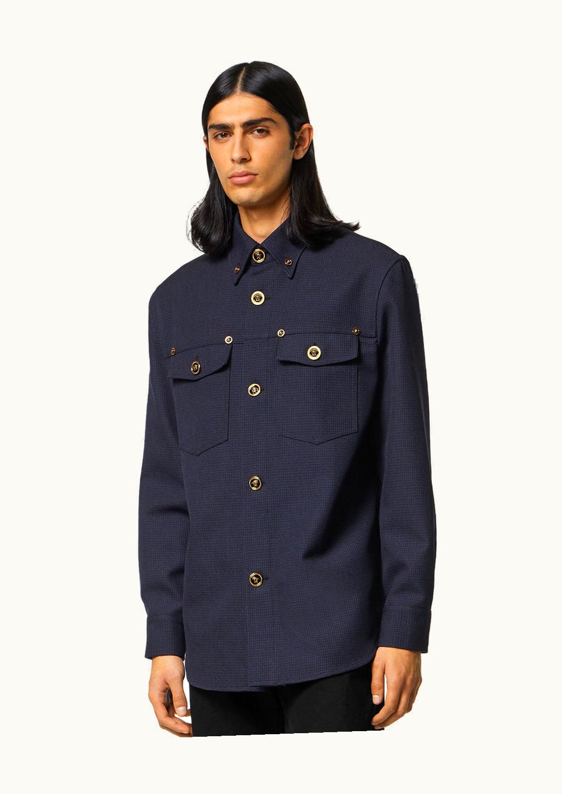 Versace Versace Medusa Houndstooth Overshirt Blue