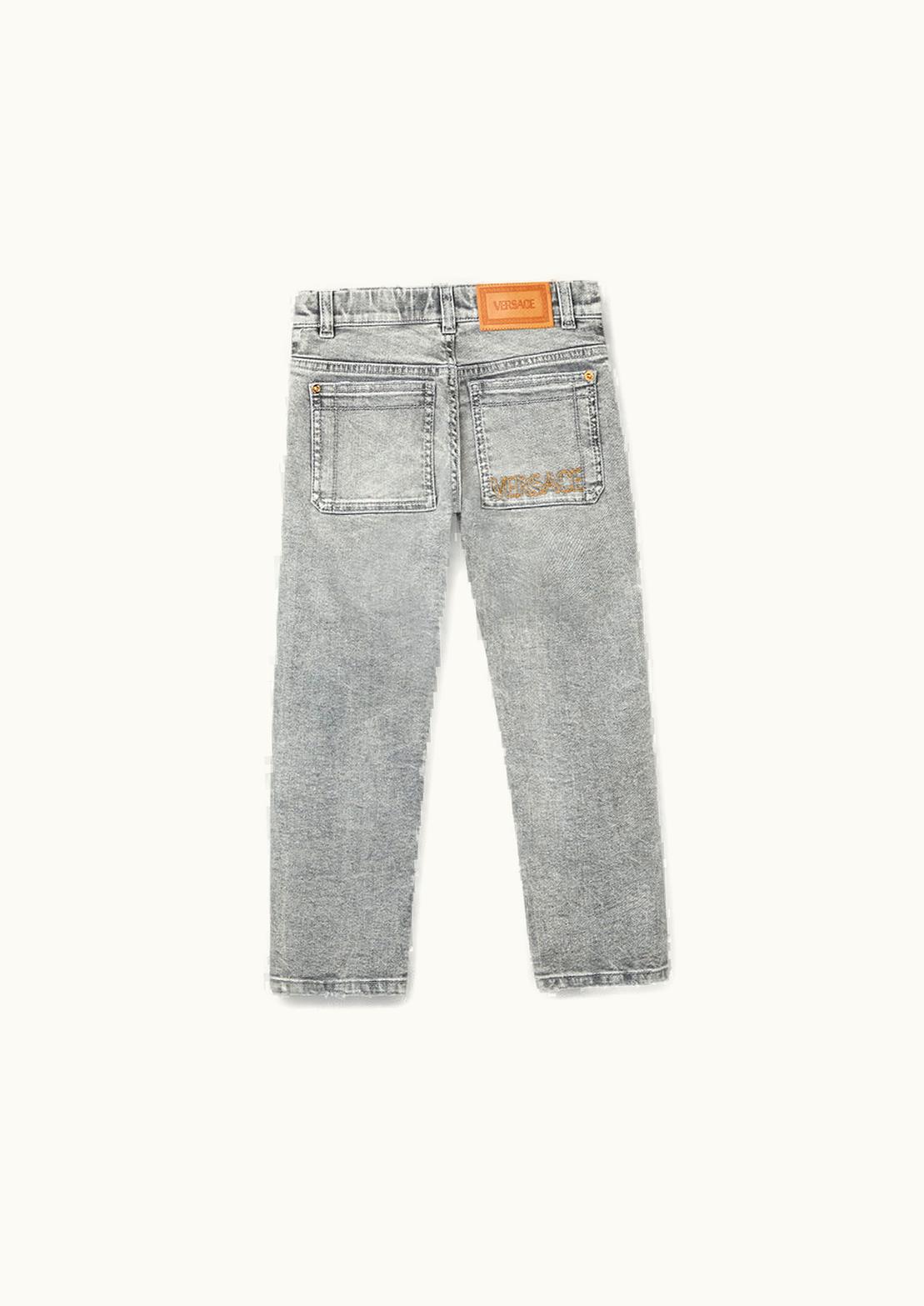 Versace Versace Medusa Kids Distressed Jeans Gray