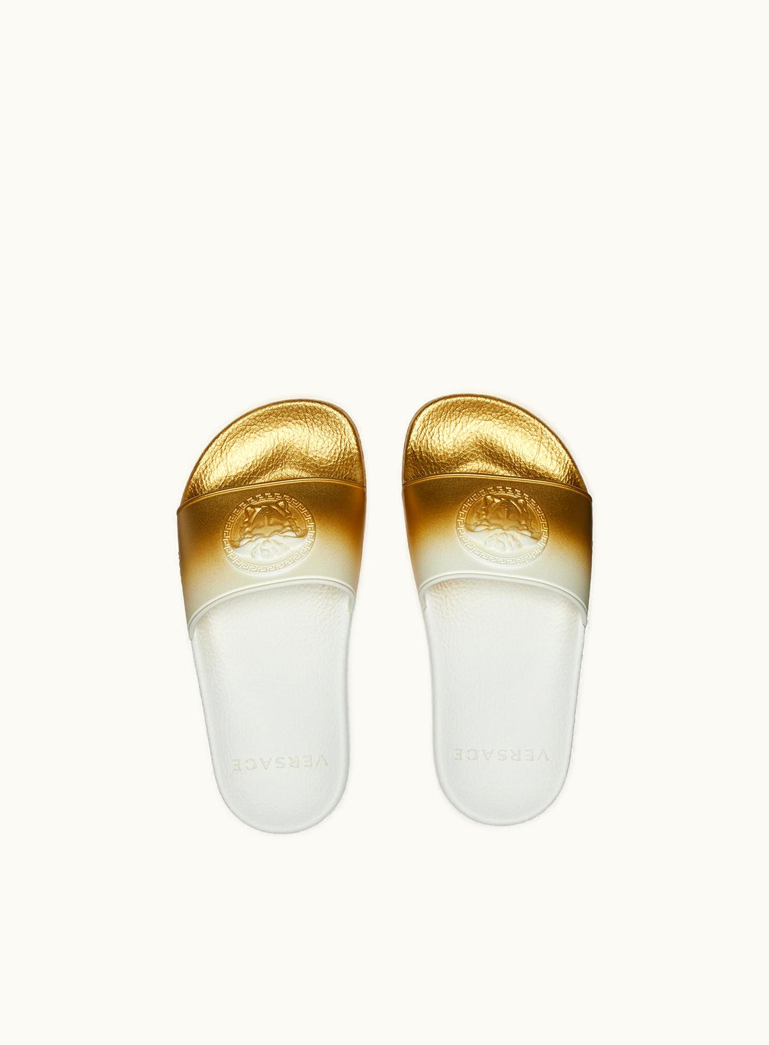 Versace Versace Medusa Kids Pool Sliders White Gradient
