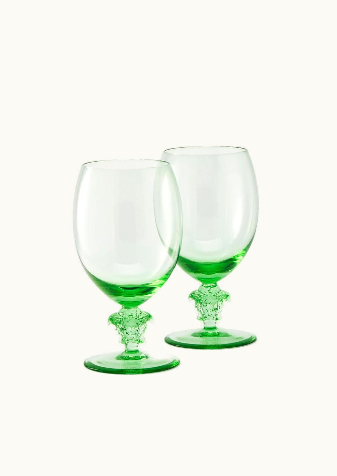 Versace Versace Medusa Lumiére Set 2 Red Wine Goblets Black