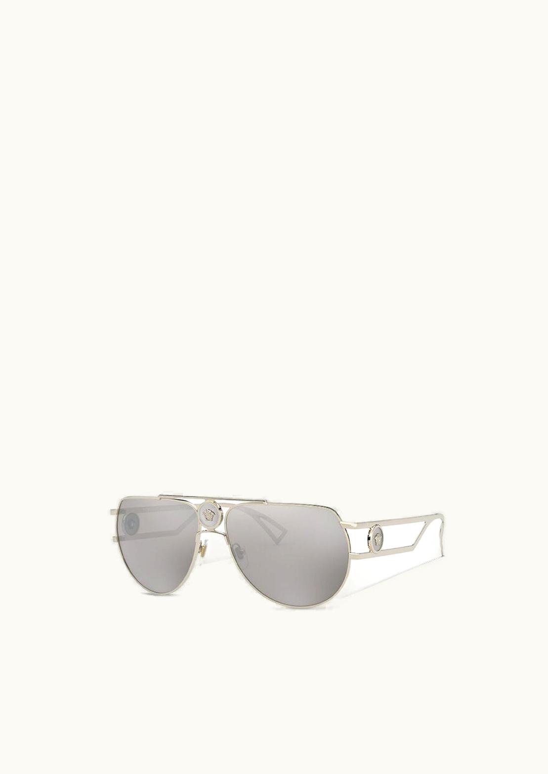 Versace Versace Medusa Pilot Sunglasses Silver