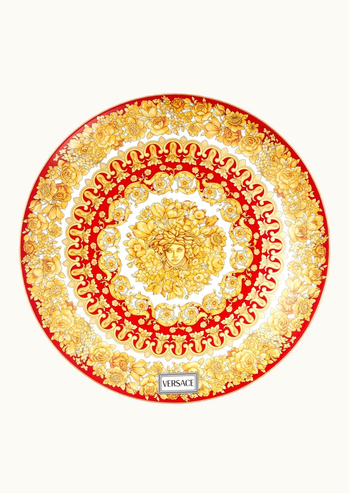 Versace Versace Rhapsody Charger Plate Premium Porcelain Gold Tone Medusa and Barocco Print