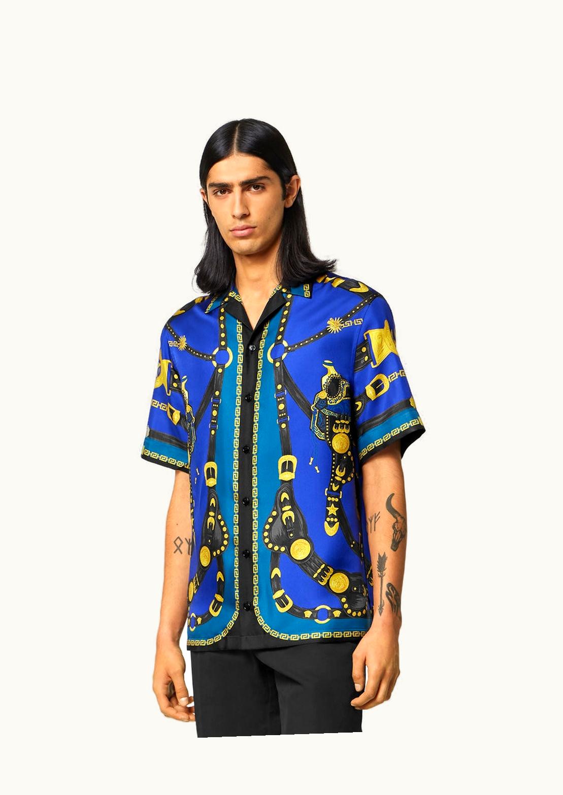 Versace Versace Medusa Saddle Silk Shirt Blue, Black - Limited Edition