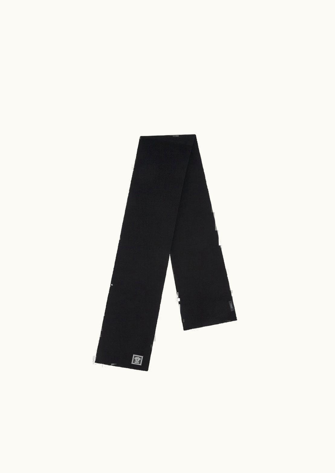 Versace Versace Medusa Wool Ribbed Scarf Black