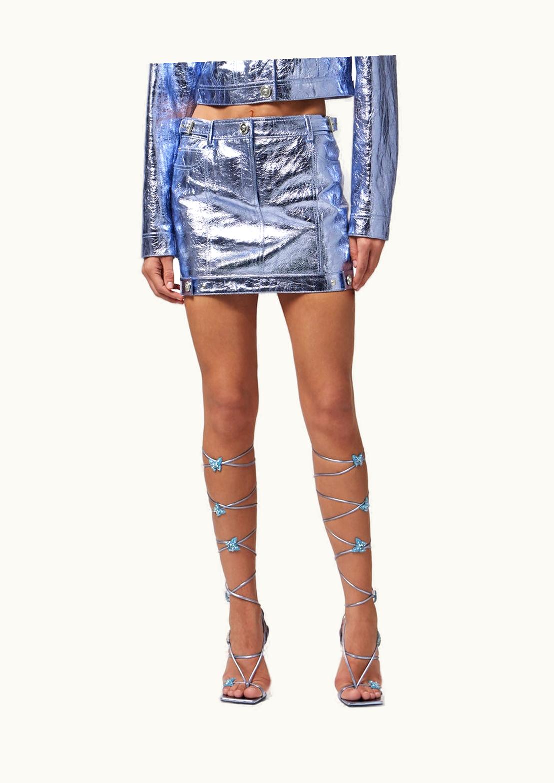 Versace Versace Metallic Leather Mini Skirt Metallic