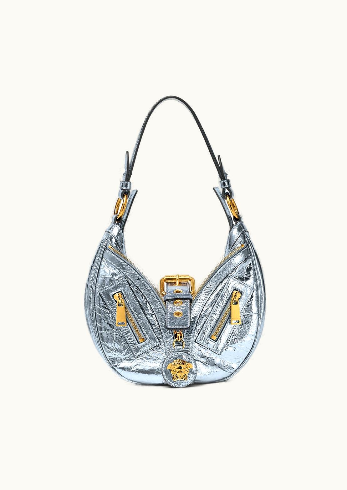 Versace Versace Metallic Repeat Small Hobo Bag Blue
