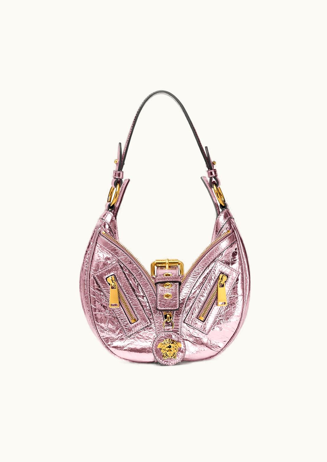 Versace Versace Metallic Repeat Small Hobo Bag Pink