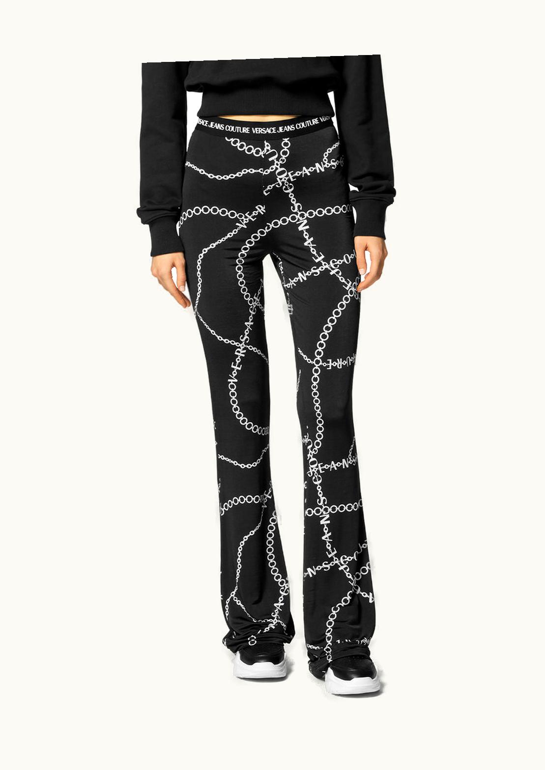 Versace Versace Necklace Print Flared Leggings Black