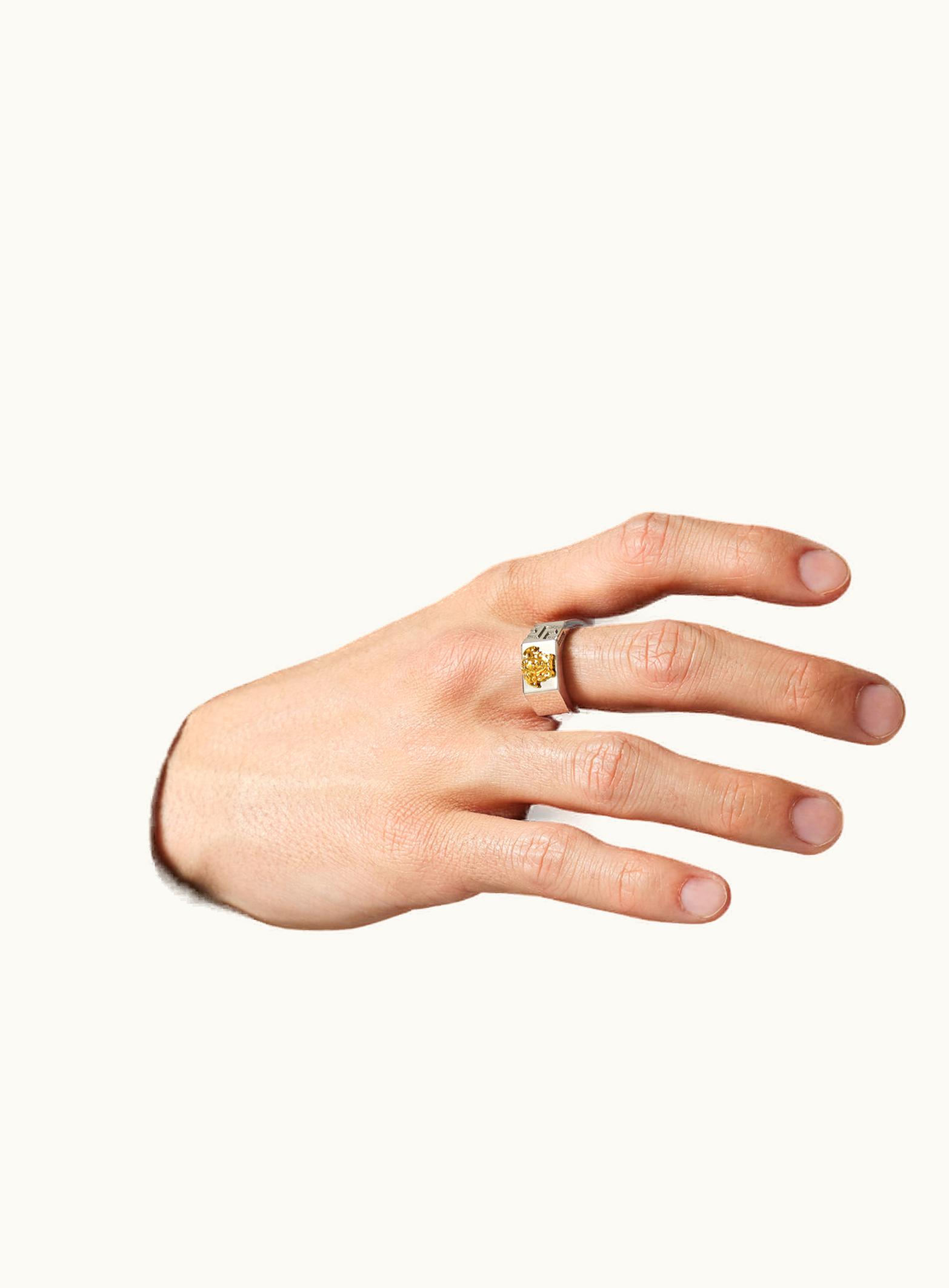 Versace Versace Nuts & Bolts Medusa Ring Gold & Silver Dual-Tone