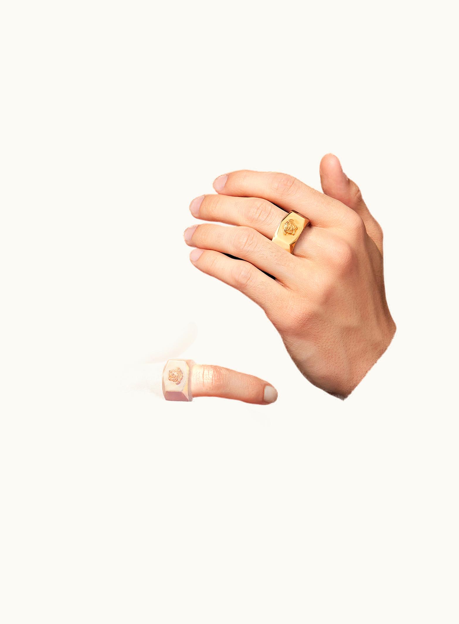 Versace Versace Nut & Bolt Medusa Ring Gold