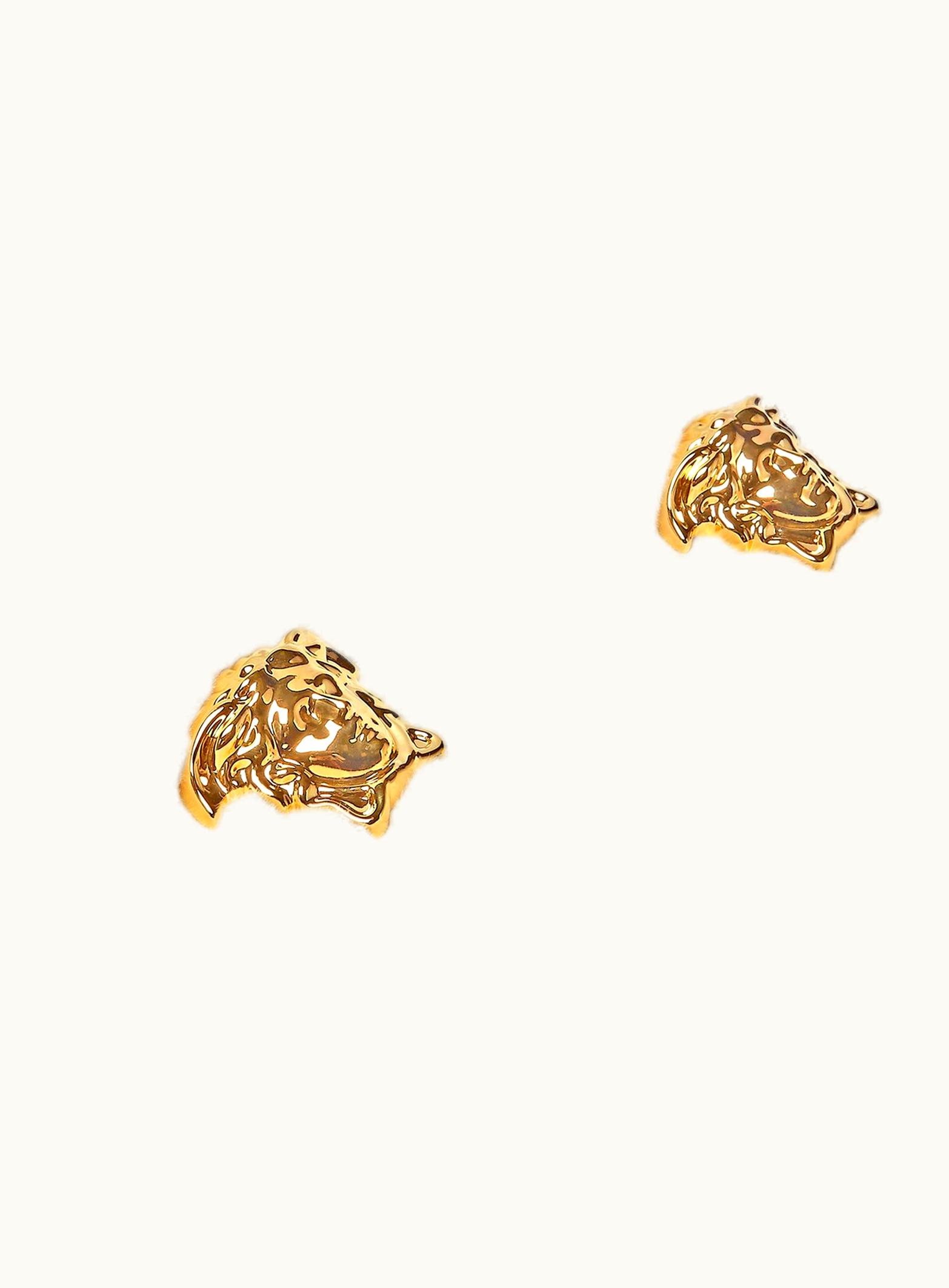 Versace Versace La Medusa Palazzo Faux-Fur Slippers White