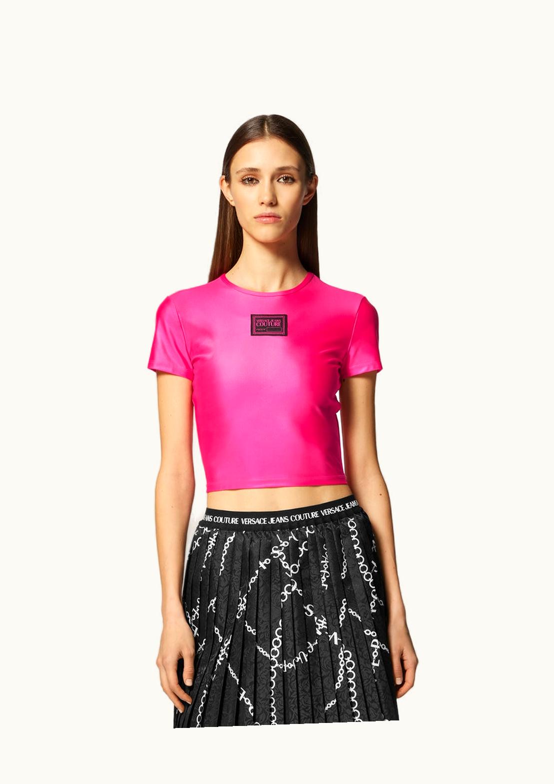 Versace Versace Piece Number Crop T-Shirt Pink