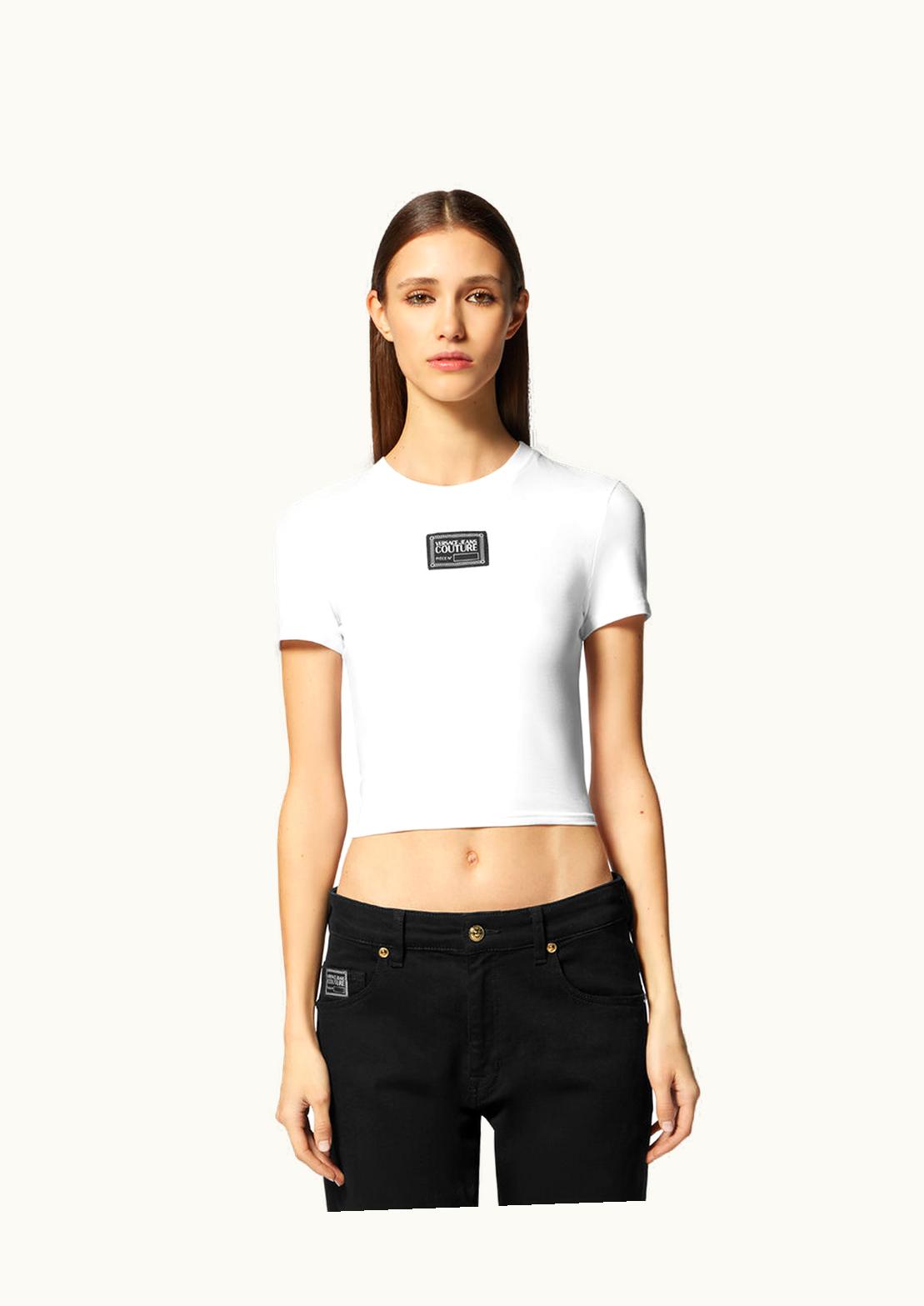 Versace Versace Piece Number Crop T-Shirt White, Print