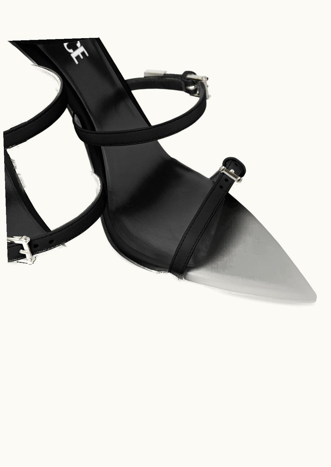 Versace Versace Pin-Point Stiletto Sandals Black Silver
