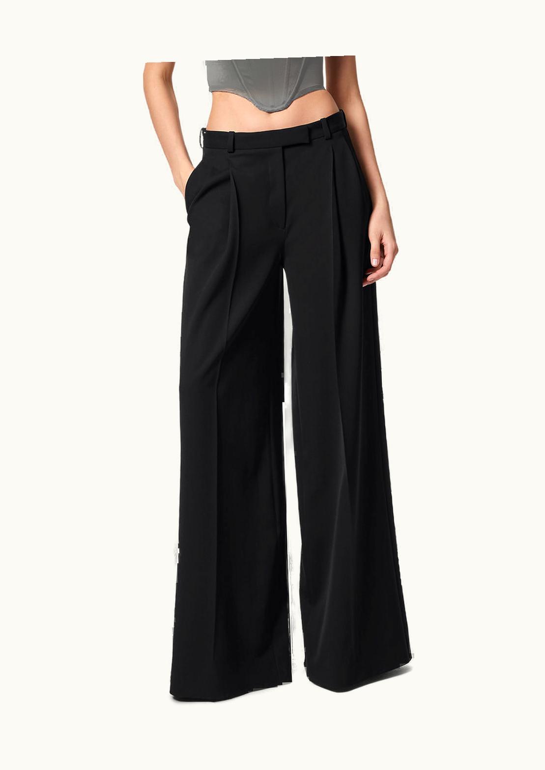 Versace Versace Pleated Wide-Leg Trousers Black