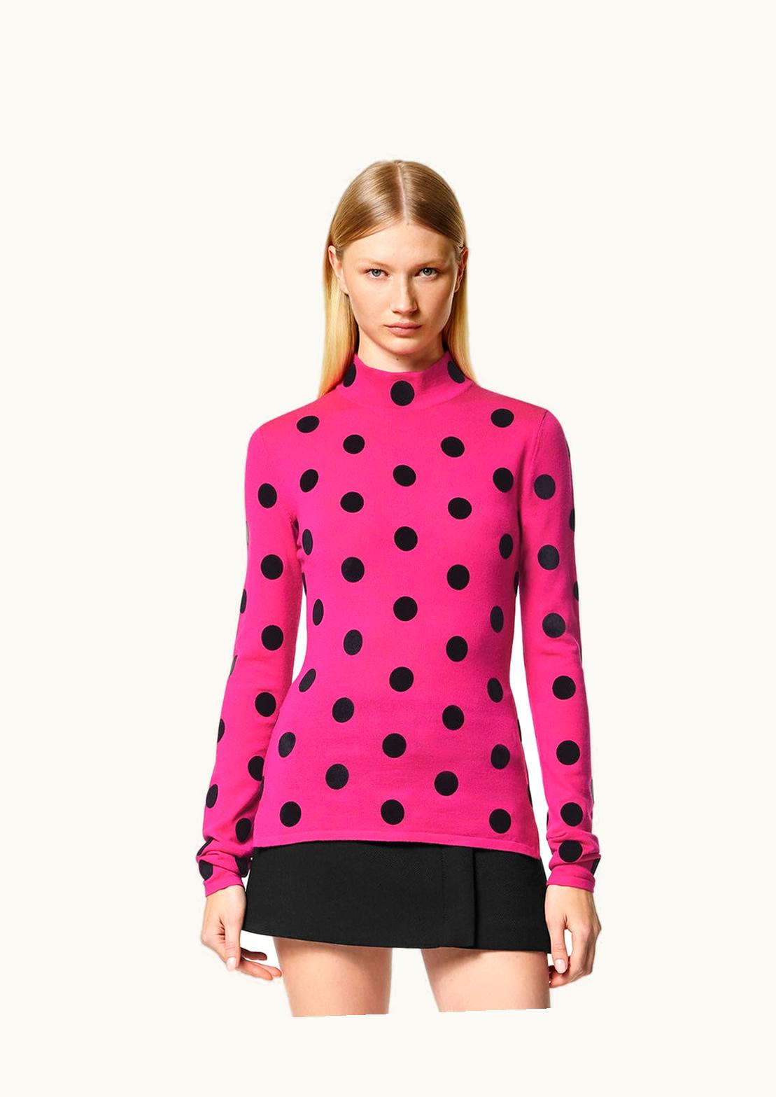 Versace Versace Polka Dot Turtleneck Jumper Pink