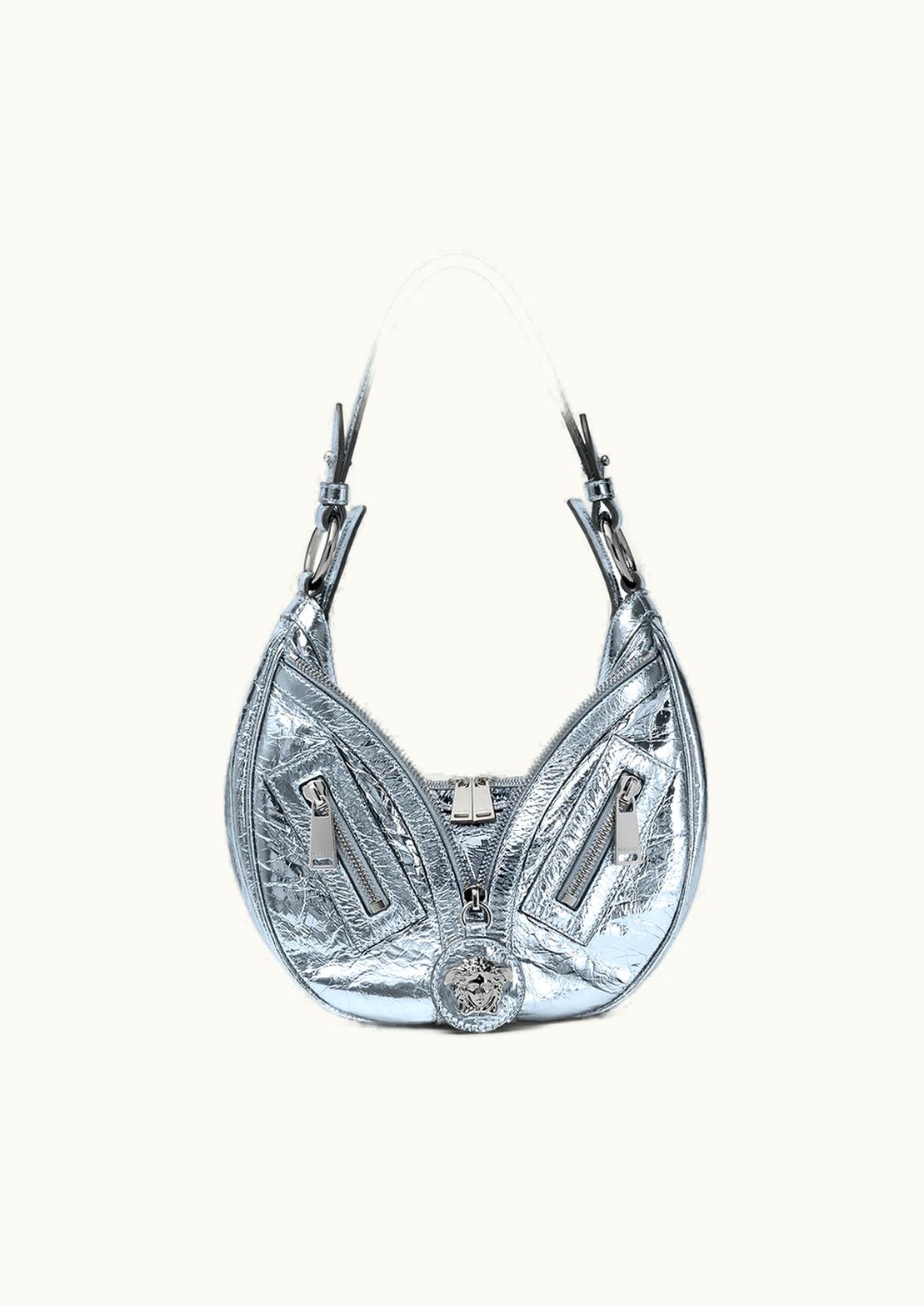 Versace Versace Repeat Metallic Small Hobo Bag Blue