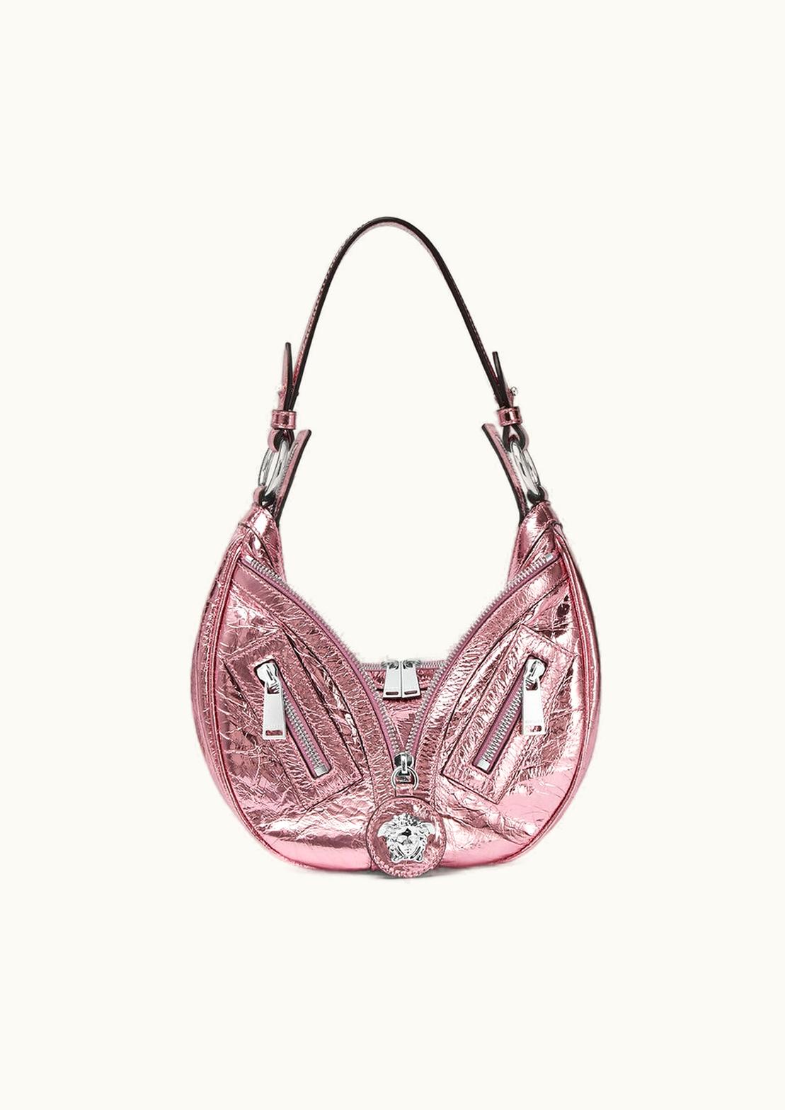Versace Versace Repeat Metallic Small Hobo Bag Pink
