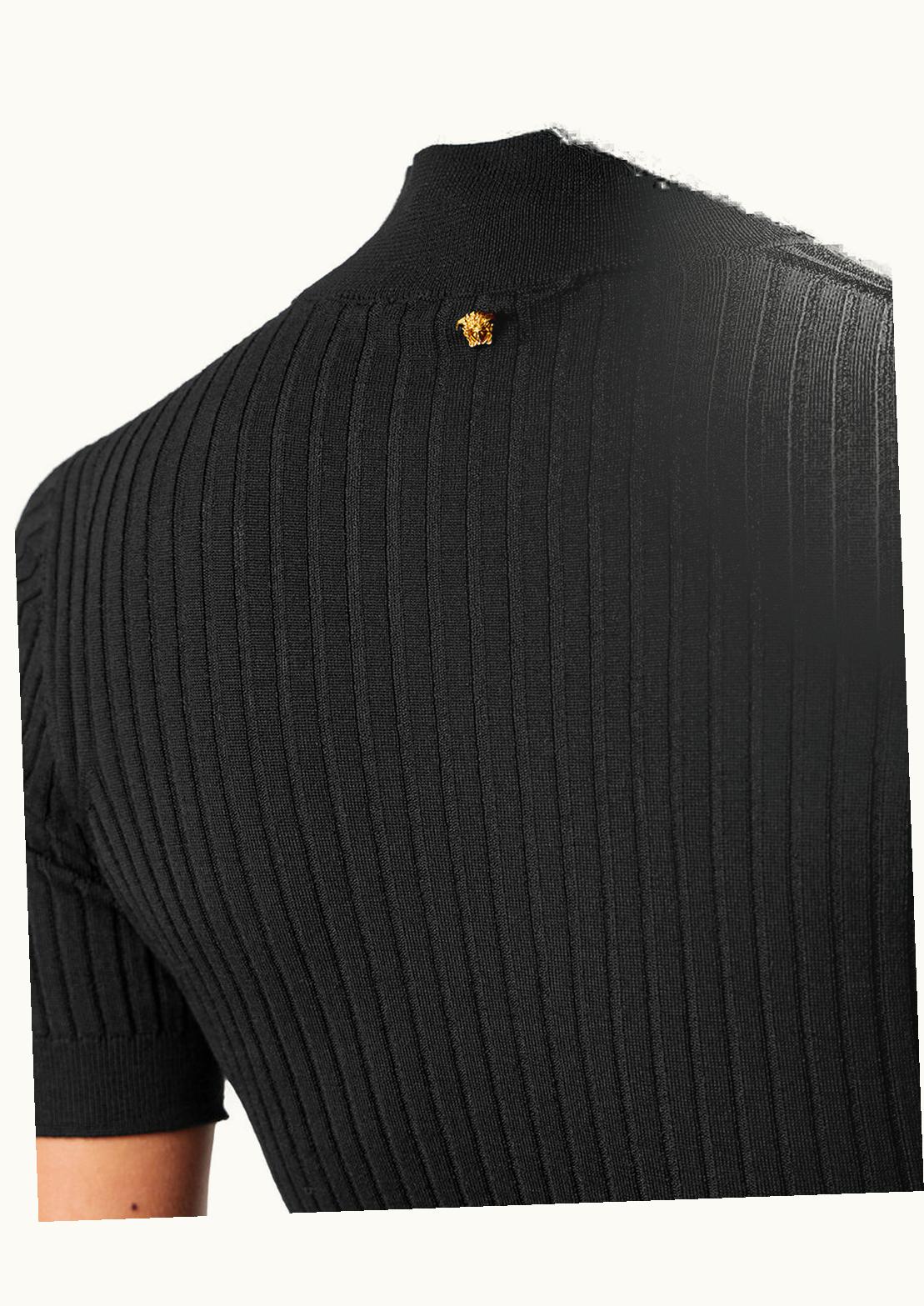 Versace Versace Ribbed Knit T-Shirt Black