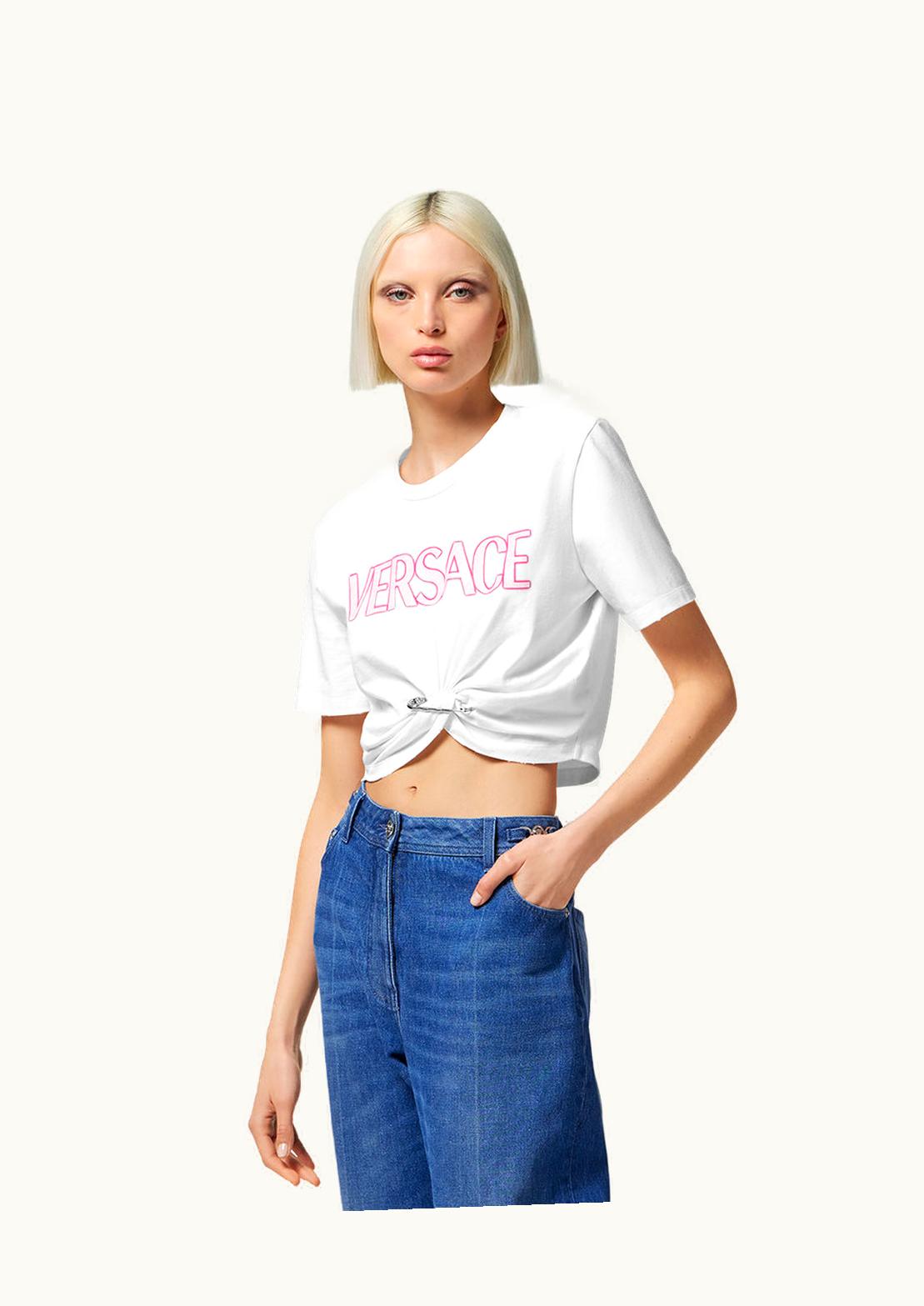 Versace Versace Safety Pin Logo T-Shirt White