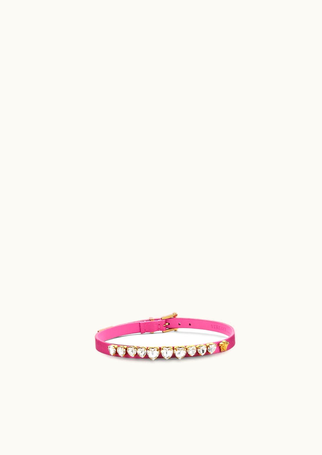 Versace Versace Satin Crystal Heart Choker Pink
