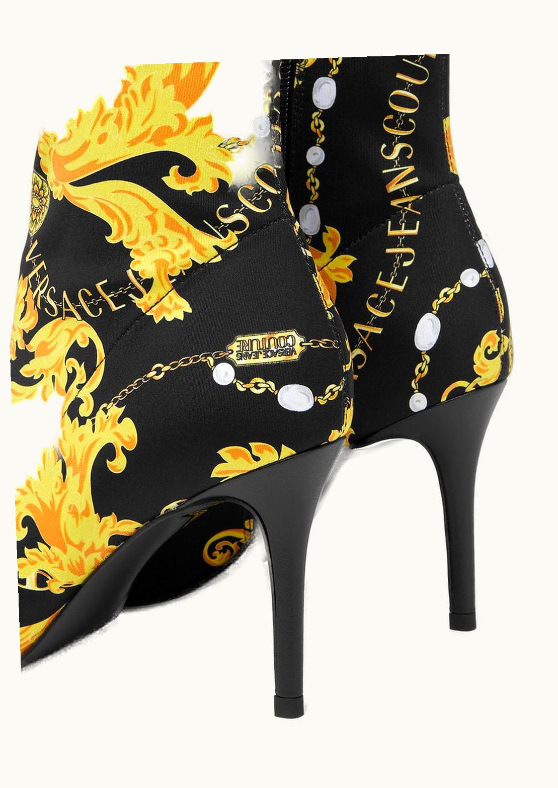 Versace Versace Logo Couture High-Heel Ankle Boots Black