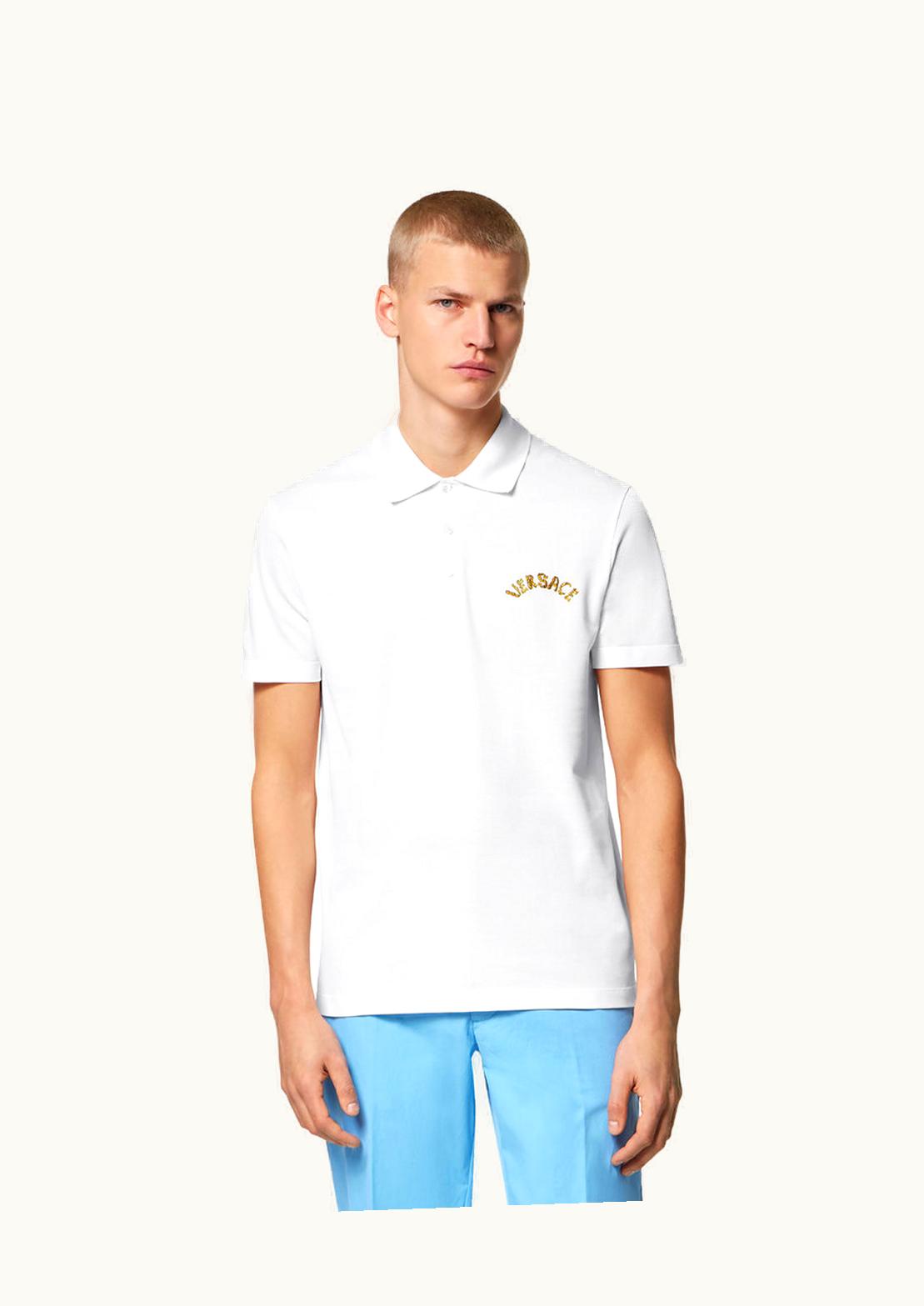 Versace Versace Seashell Baroque Logo Polo Shirt White