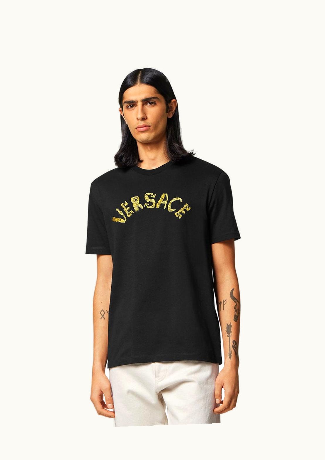 Versace Versace Seashell Baroque Logo T-Shirt Black