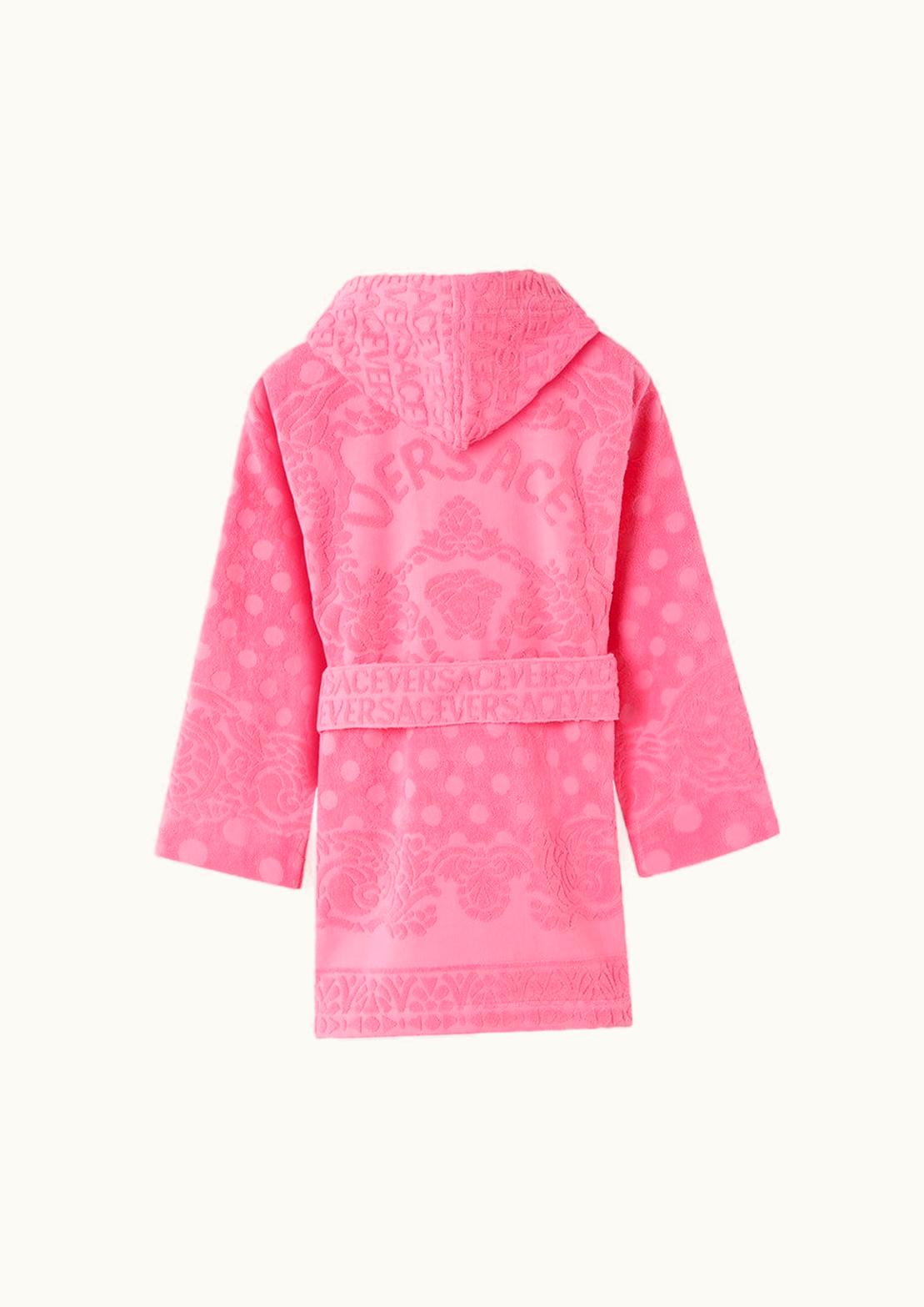 Versace Versace Allover Seashell Baroque Polka Dot Hooded Bathrobe Pink