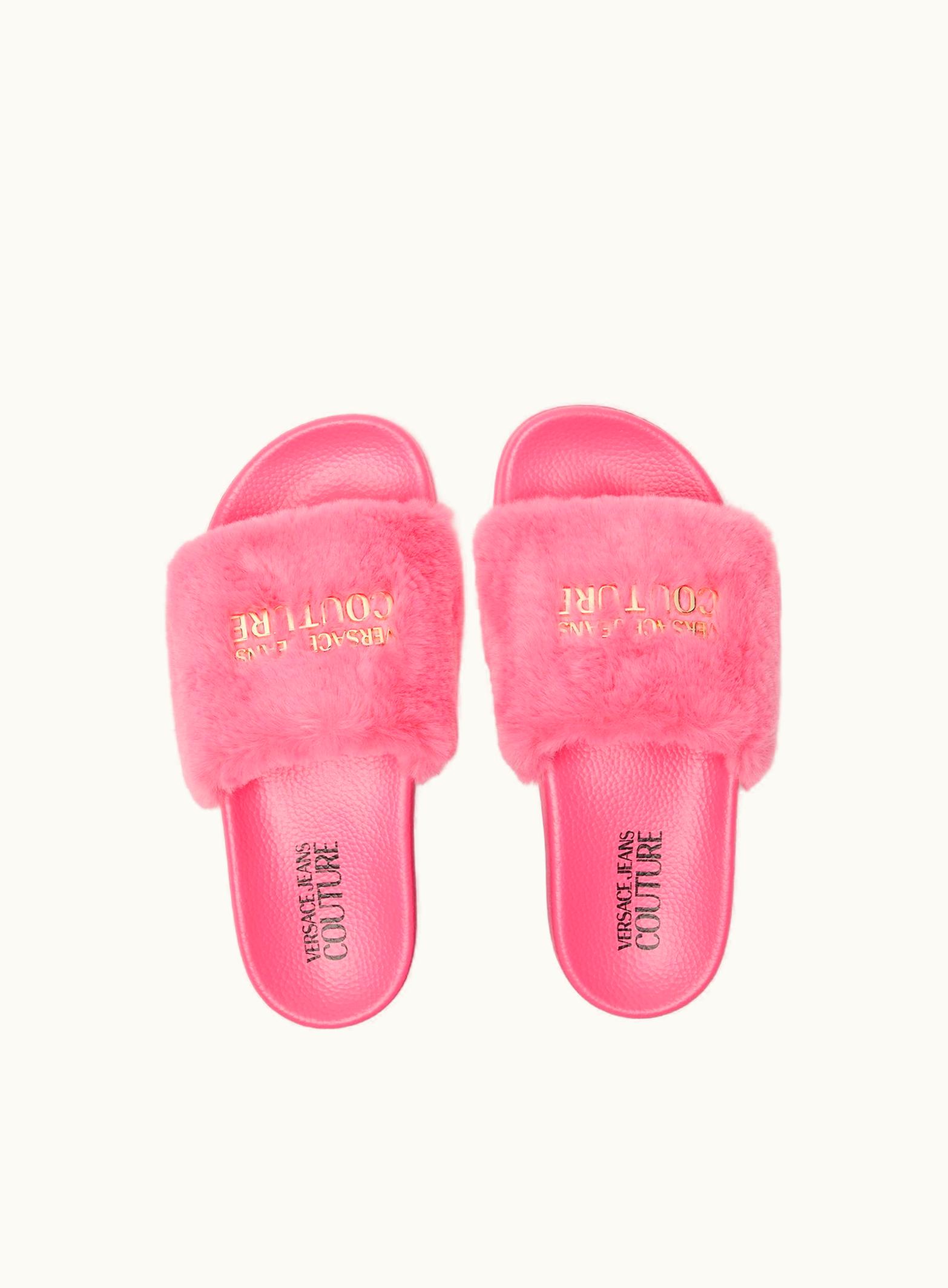 Versace Versace Shelly Faux-Fur Sliders Pink