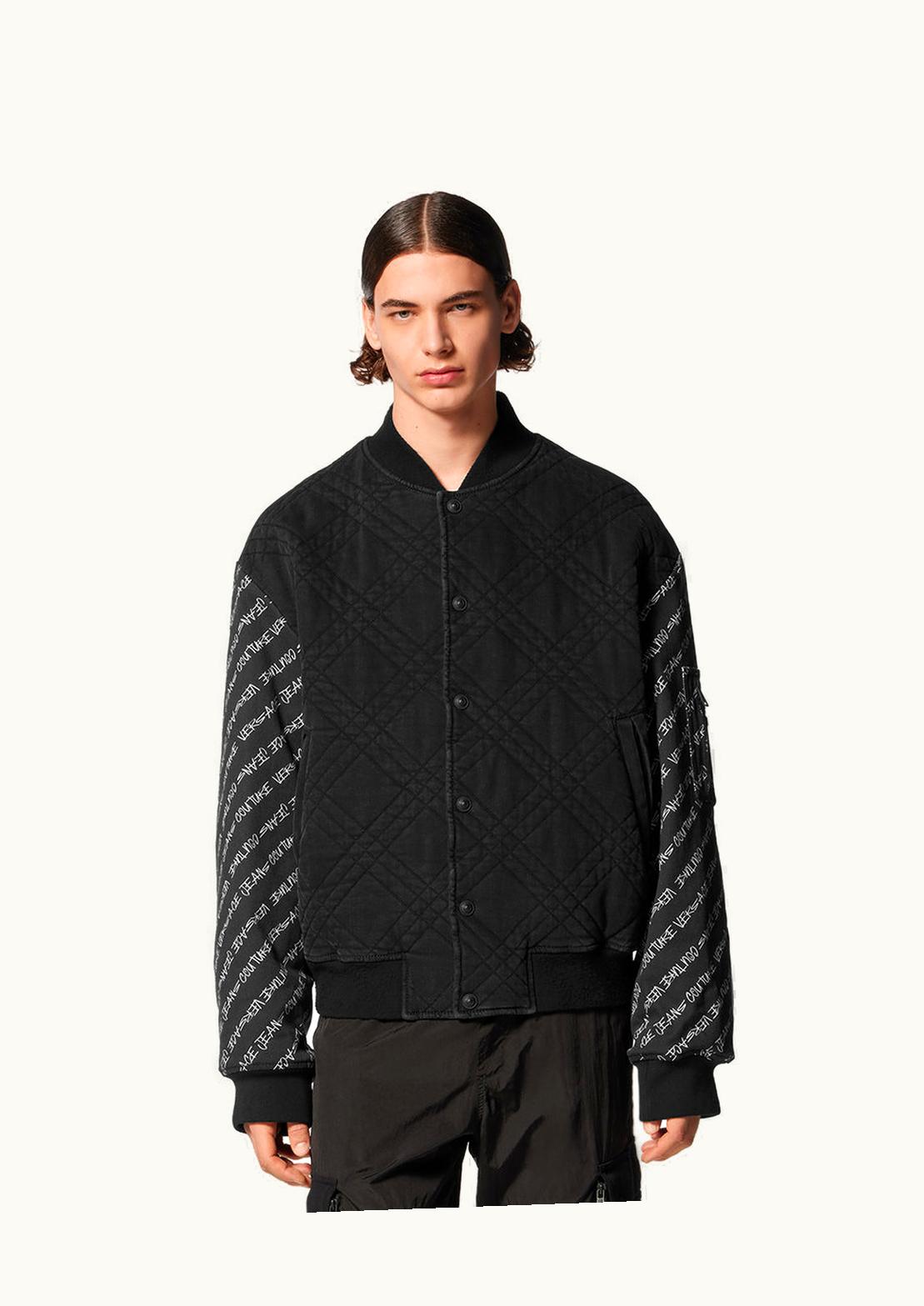 Versace Versace Signature Denim Bomber Jacket Black