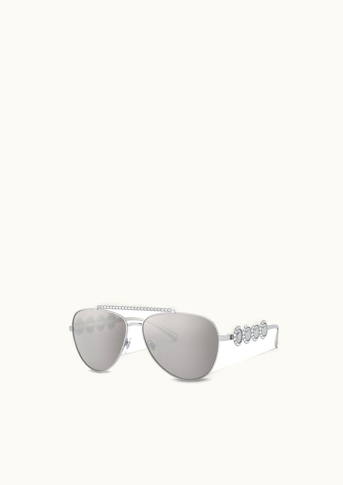 Versace Versace Signature Medusa Pilot Sunglasses Silver