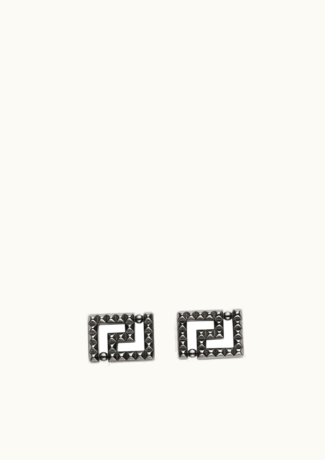 Versace Versace Studded Greca Earrings Silver