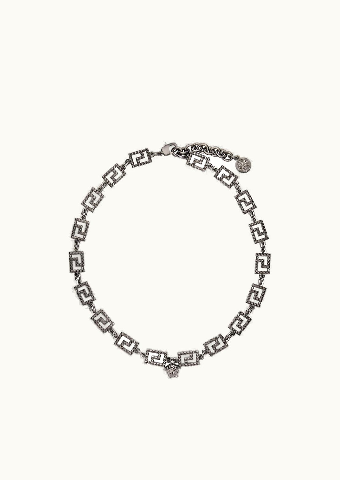 Versace Versace Studded Greca Necklace Silver