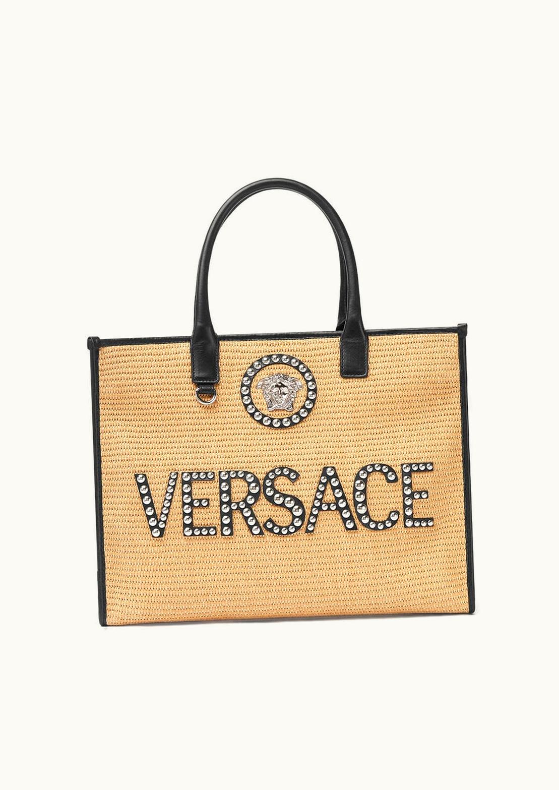 Versace Versace Studded La Medusa Large Tote Bag Beige