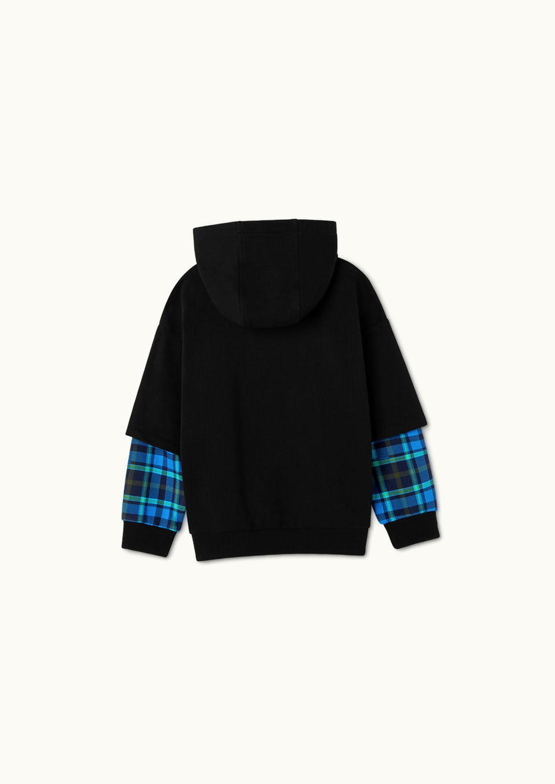 Versace Versace Tartan Medusa Kids Hoodie Blue