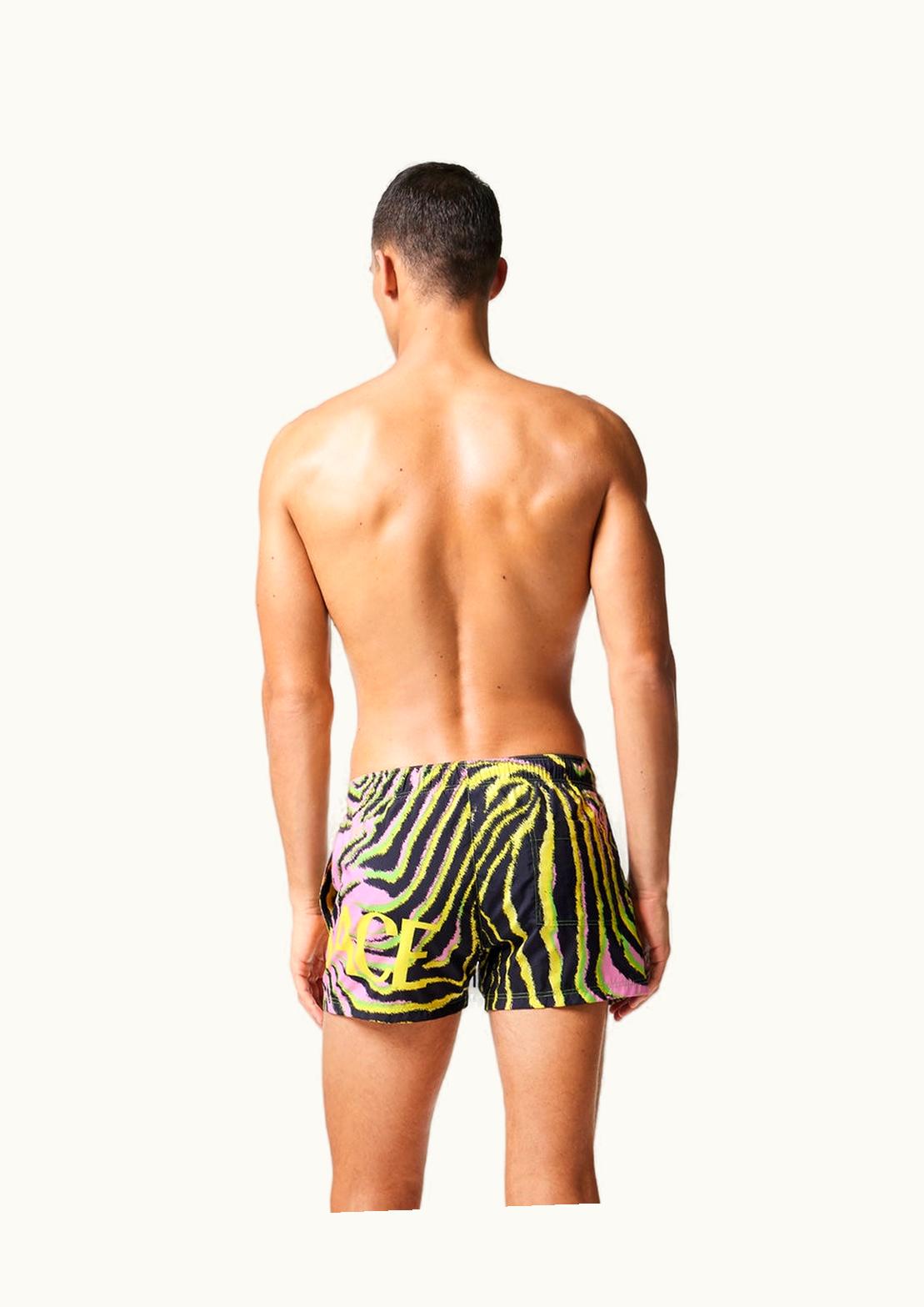 Versace Versace Tiger Print Swim Shorts Black