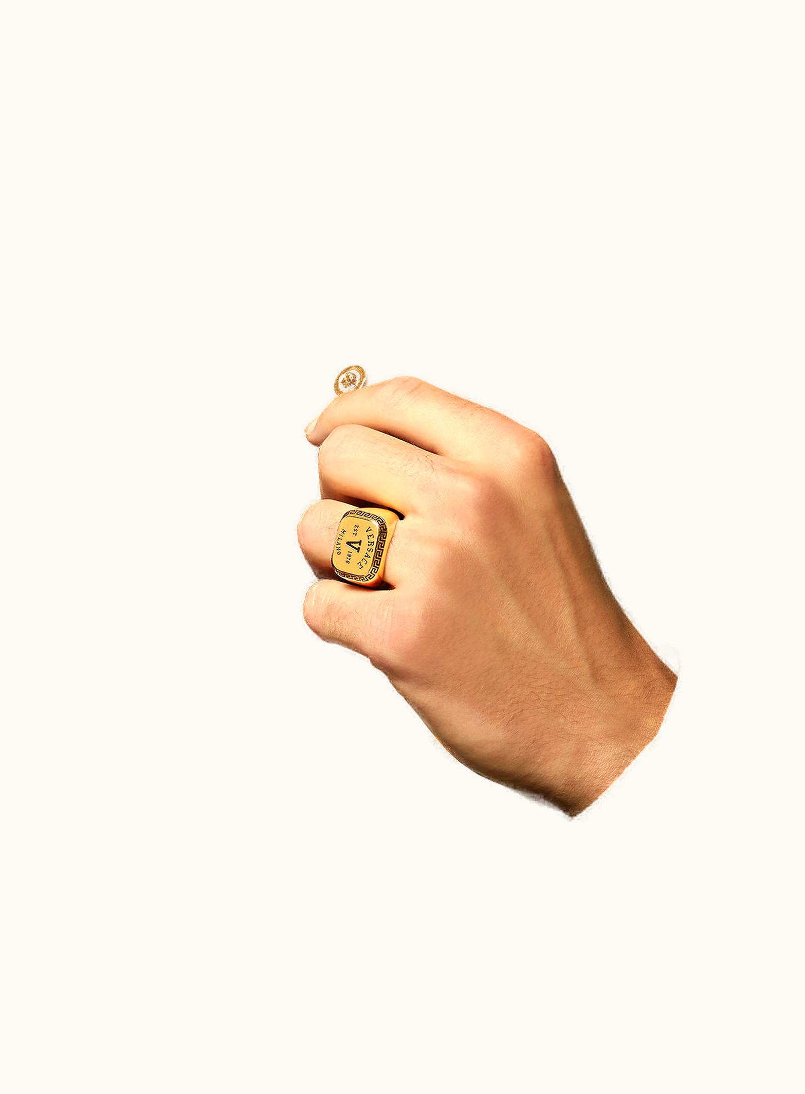 Versace Versace Varsity Logo Ring Black, Gold