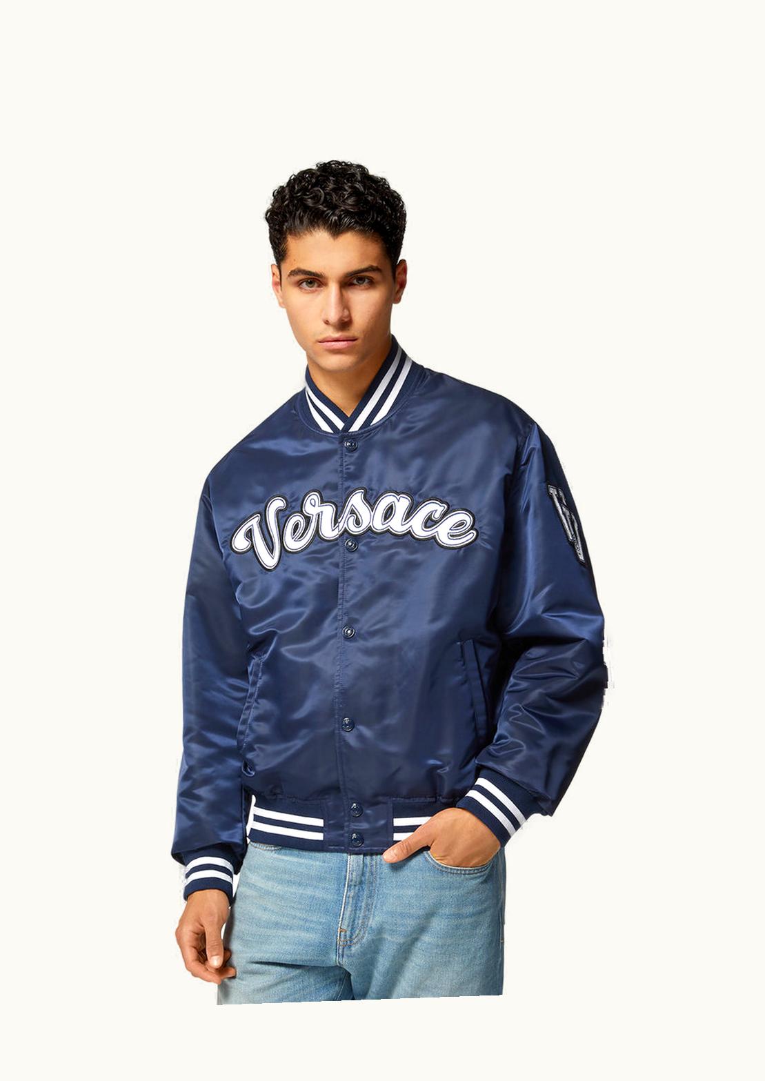 Versace Versace Varsity Nylon Bomber Jacket Blue
