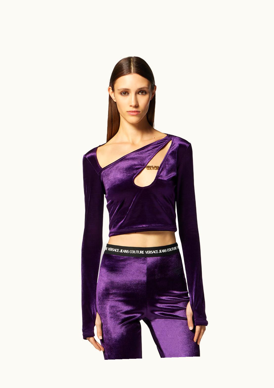 Versace Versace Velvet Cutout Crop Top Purple