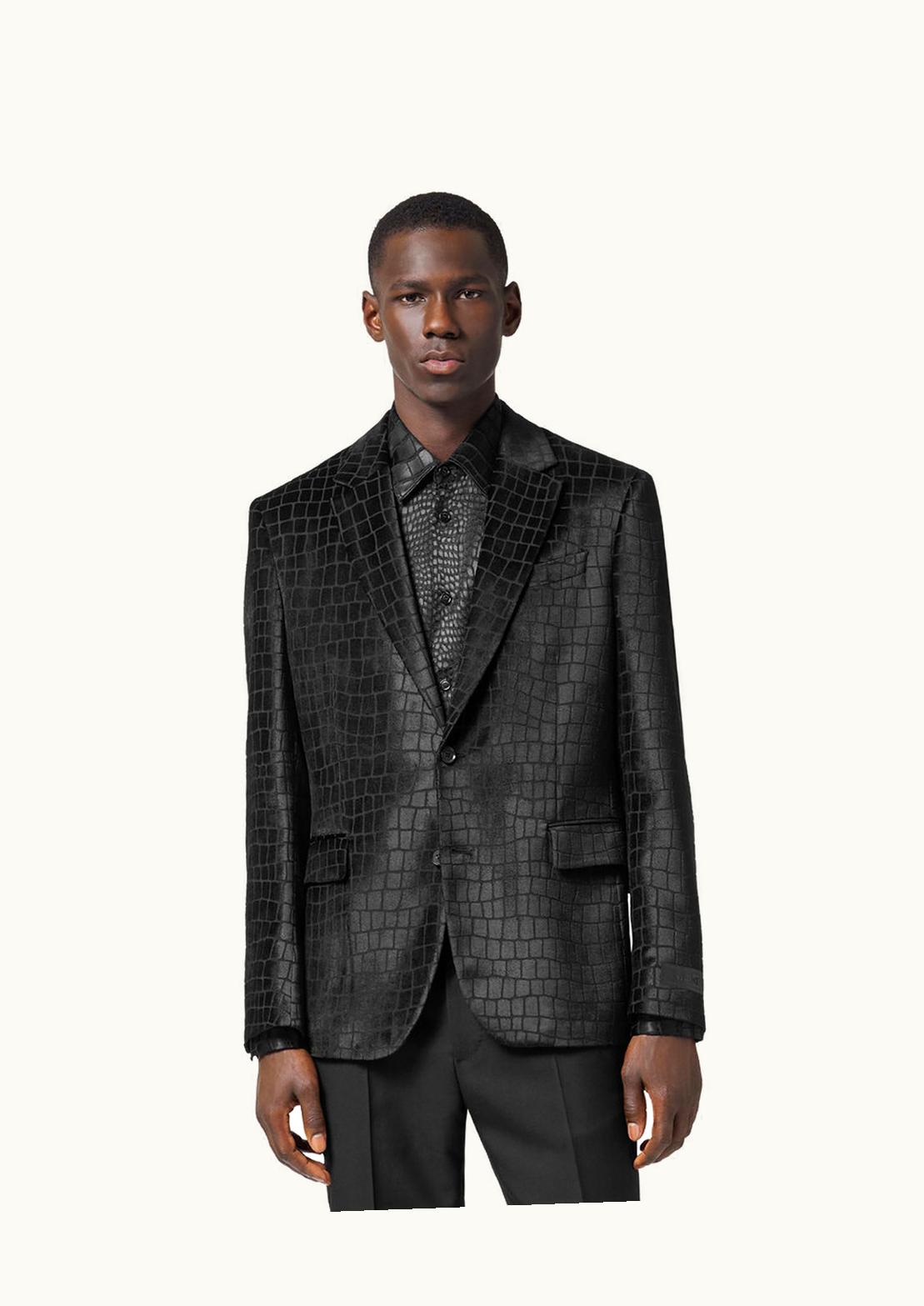 Versace Versace Velvet Devoré Single-Breasted Blazer Black