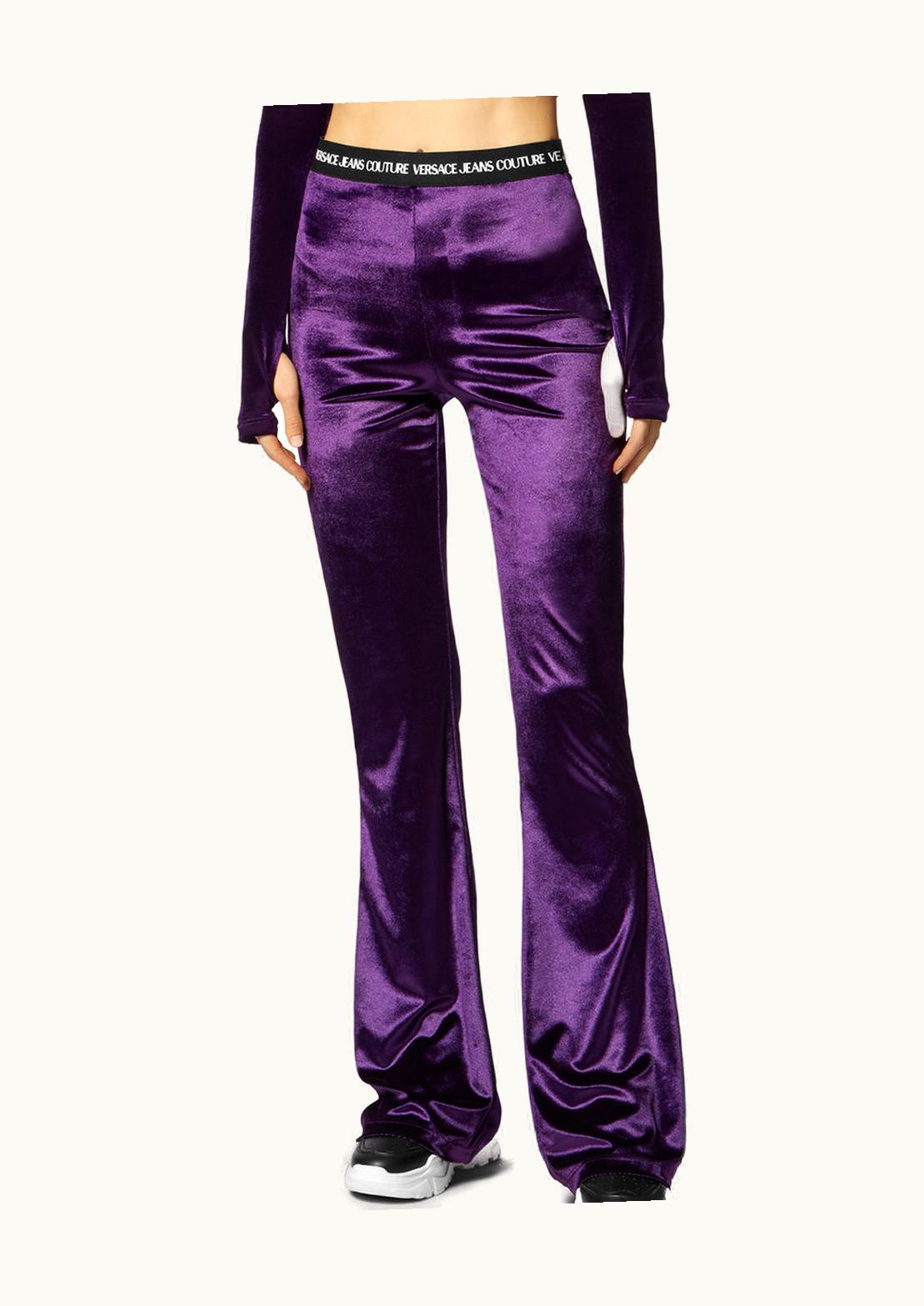 Versace Versace Flare Velvet Leggings Purple