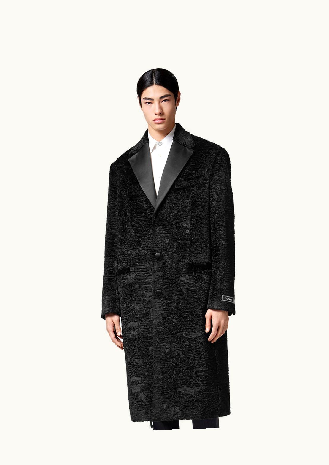 Versace Versace Velvet Long Coat Black